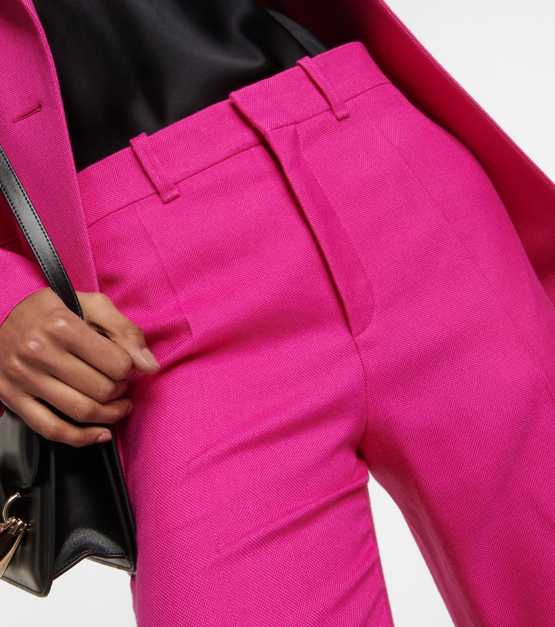 Pantalon à taille haute en laine mélangée | Chloé