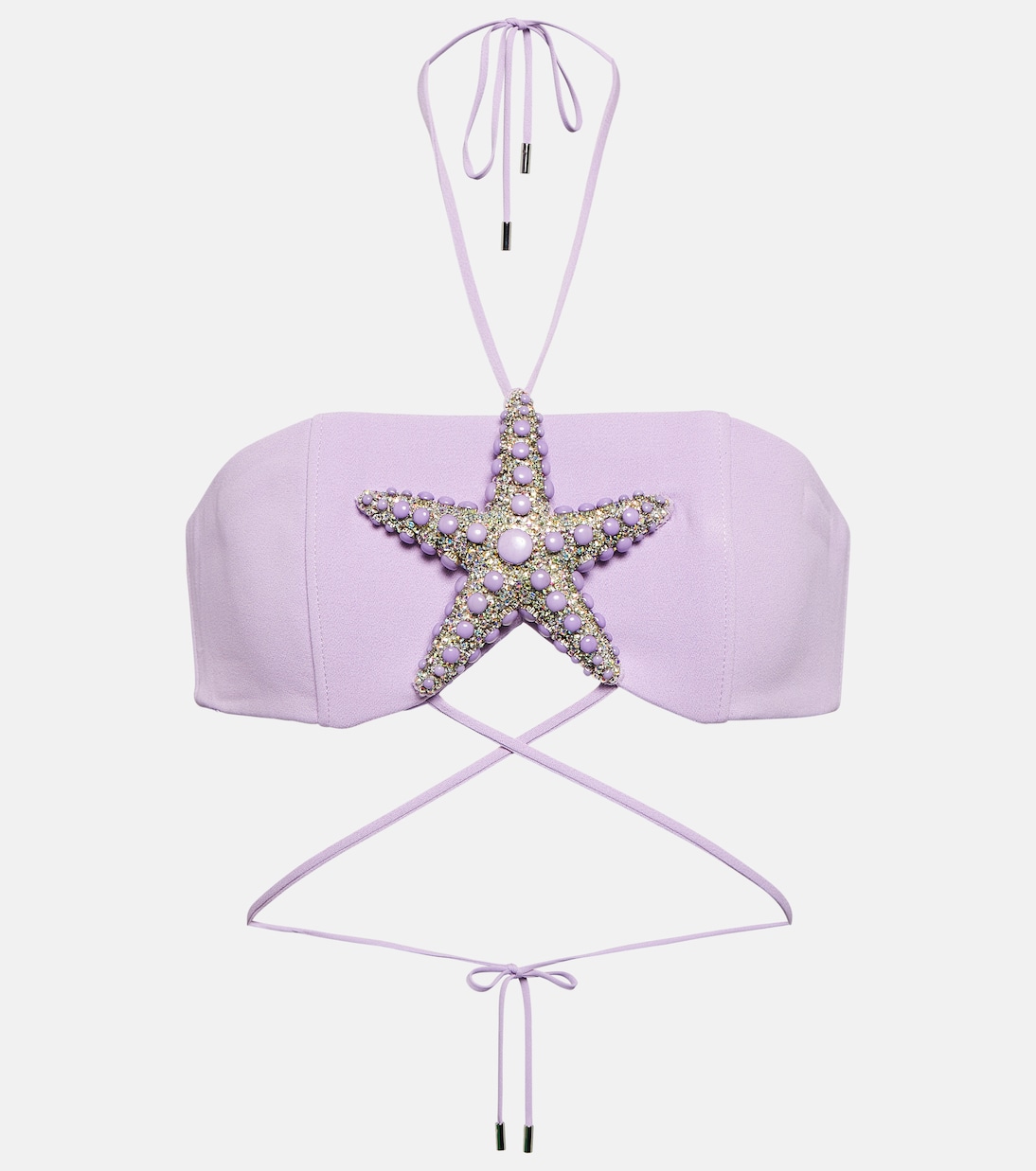 Bralette in crêpe con cristalli | David Koma