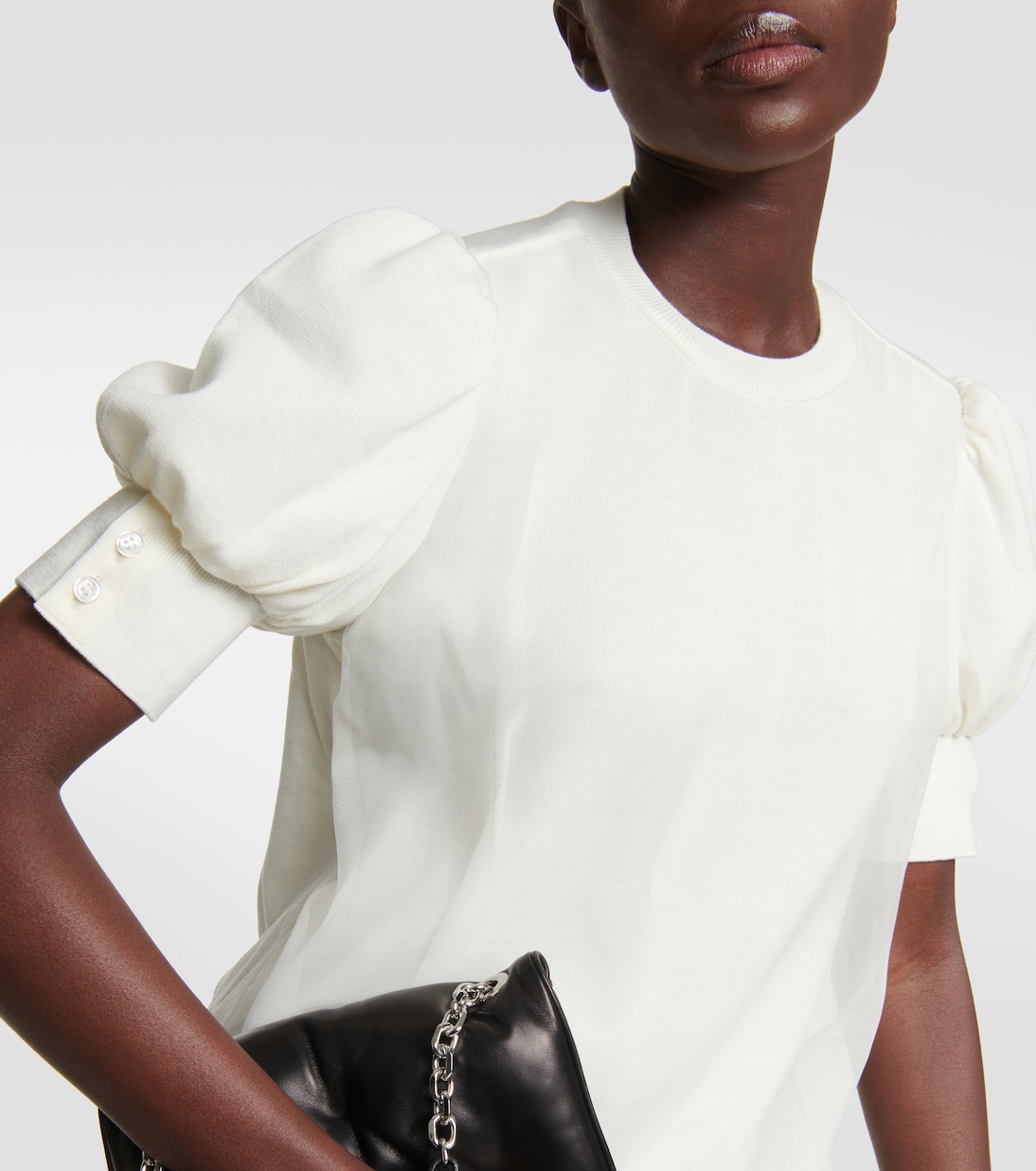 Jersey de lana con volantes | Noir Kei Ninomiya