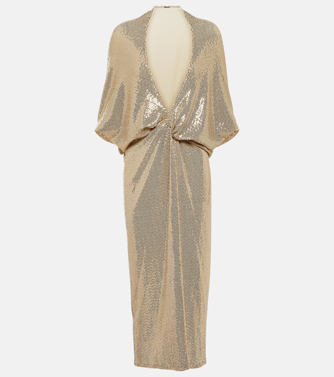 Vestido midi Kimel fruncido con lentejuelas | Dodo Bar Or