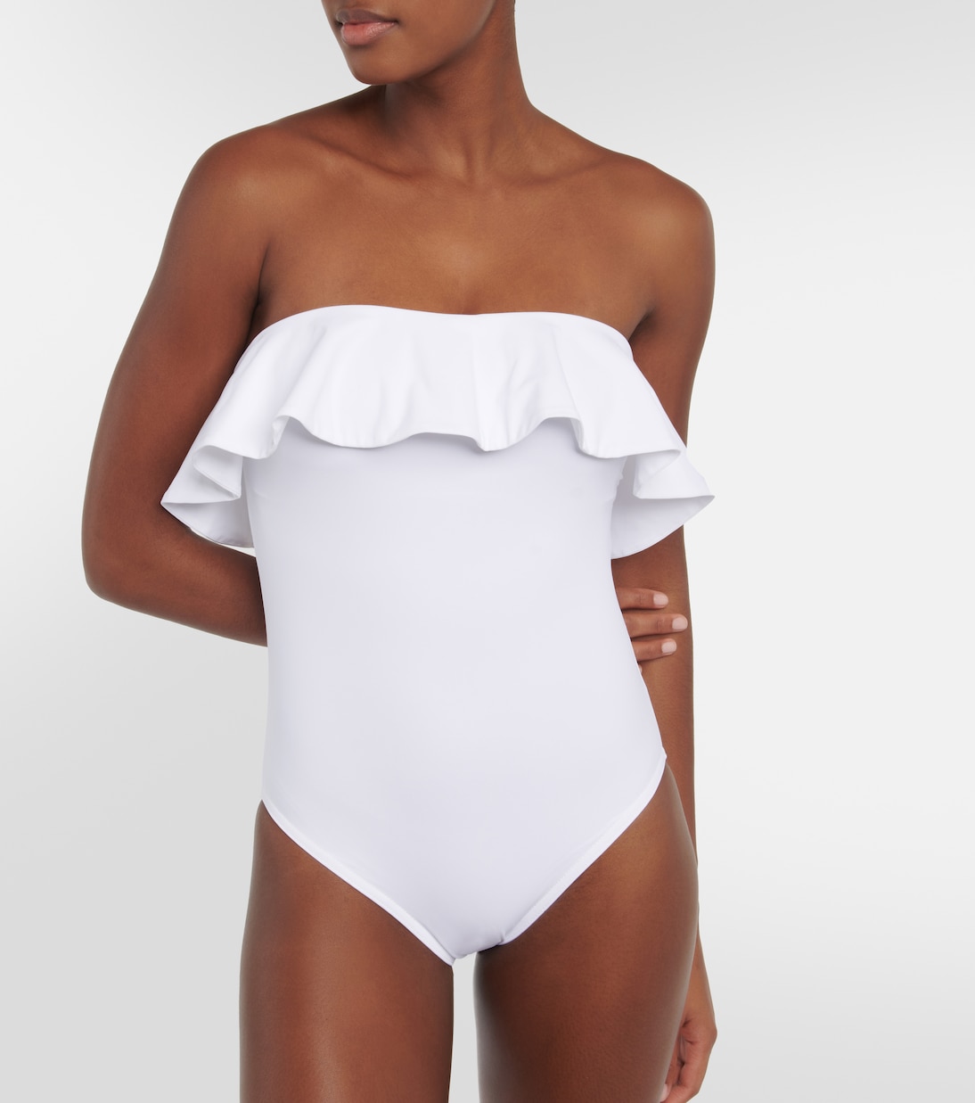 Ruffle-trimmed off-shoulder swimsuit | Karla Colletto