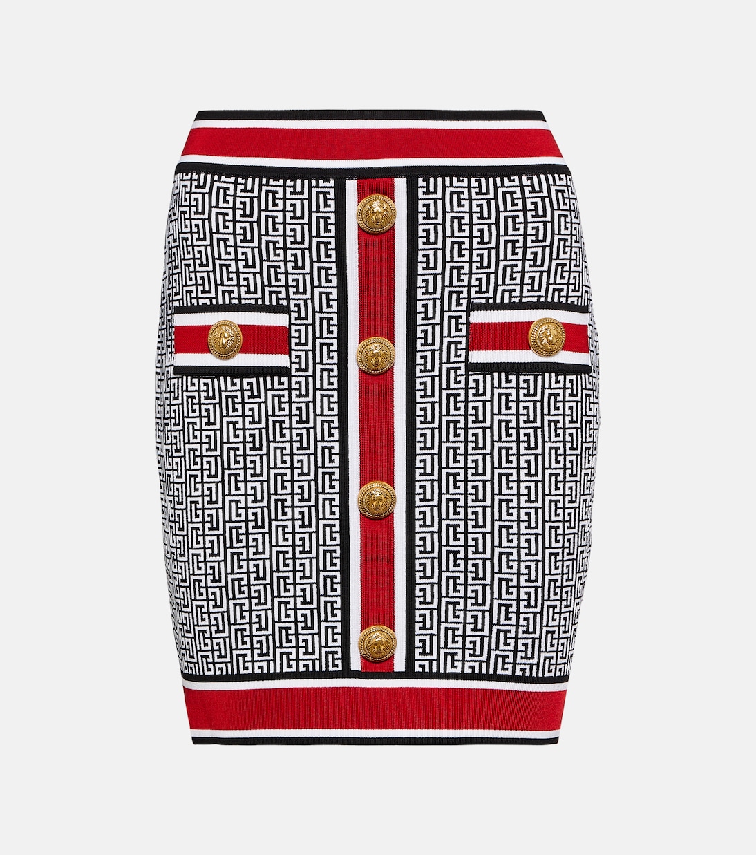 Minifalda de punto Monogram adornada | Balmain