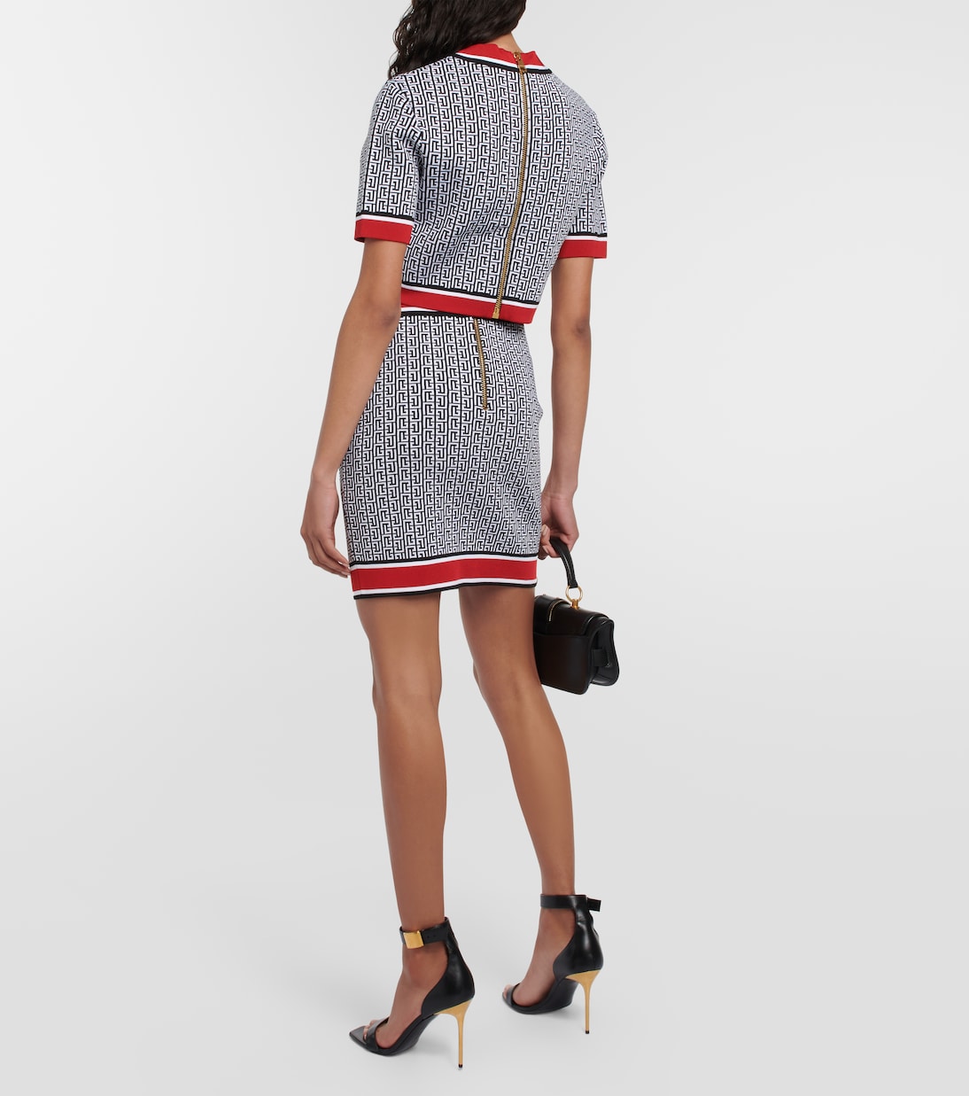 Minifalda de punto Monogram adornada | Balmain