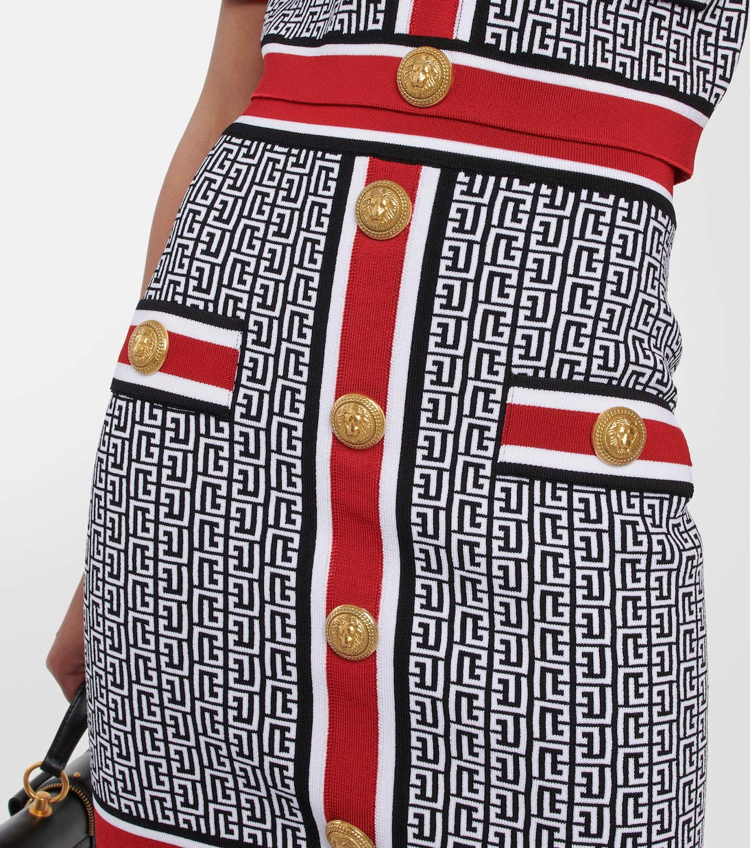 Minifalda de punto Monogram adornada | Balmain