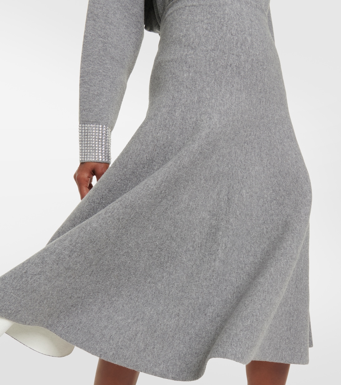 High-rise wool-blend midi skirt | Valentino