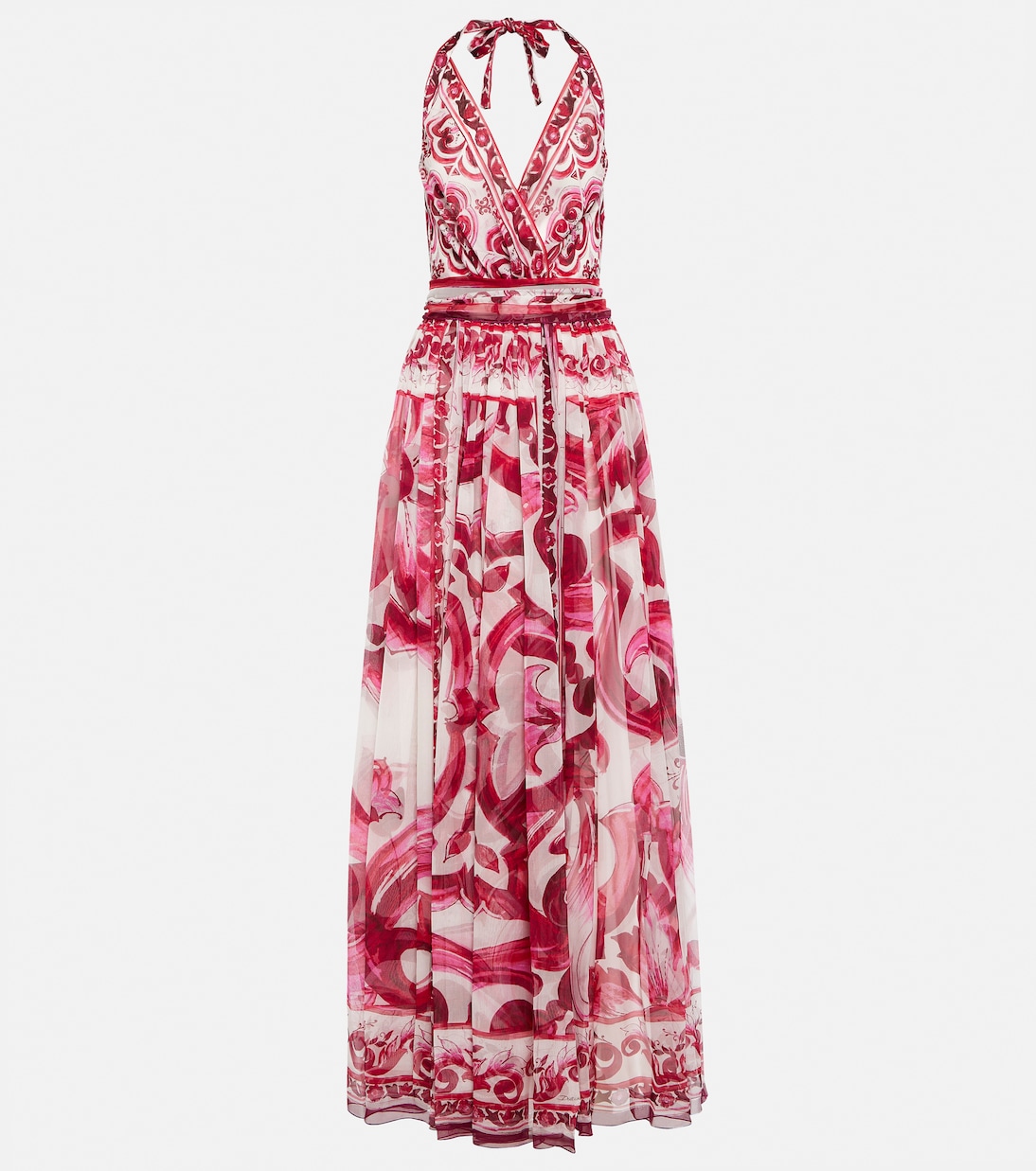 Majolica printed silk chiffon gown | Dolce&Gabbana