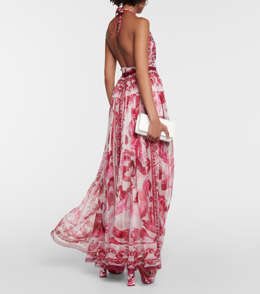 Majolica printed silk chiffon gown | Dolce&Gabbana