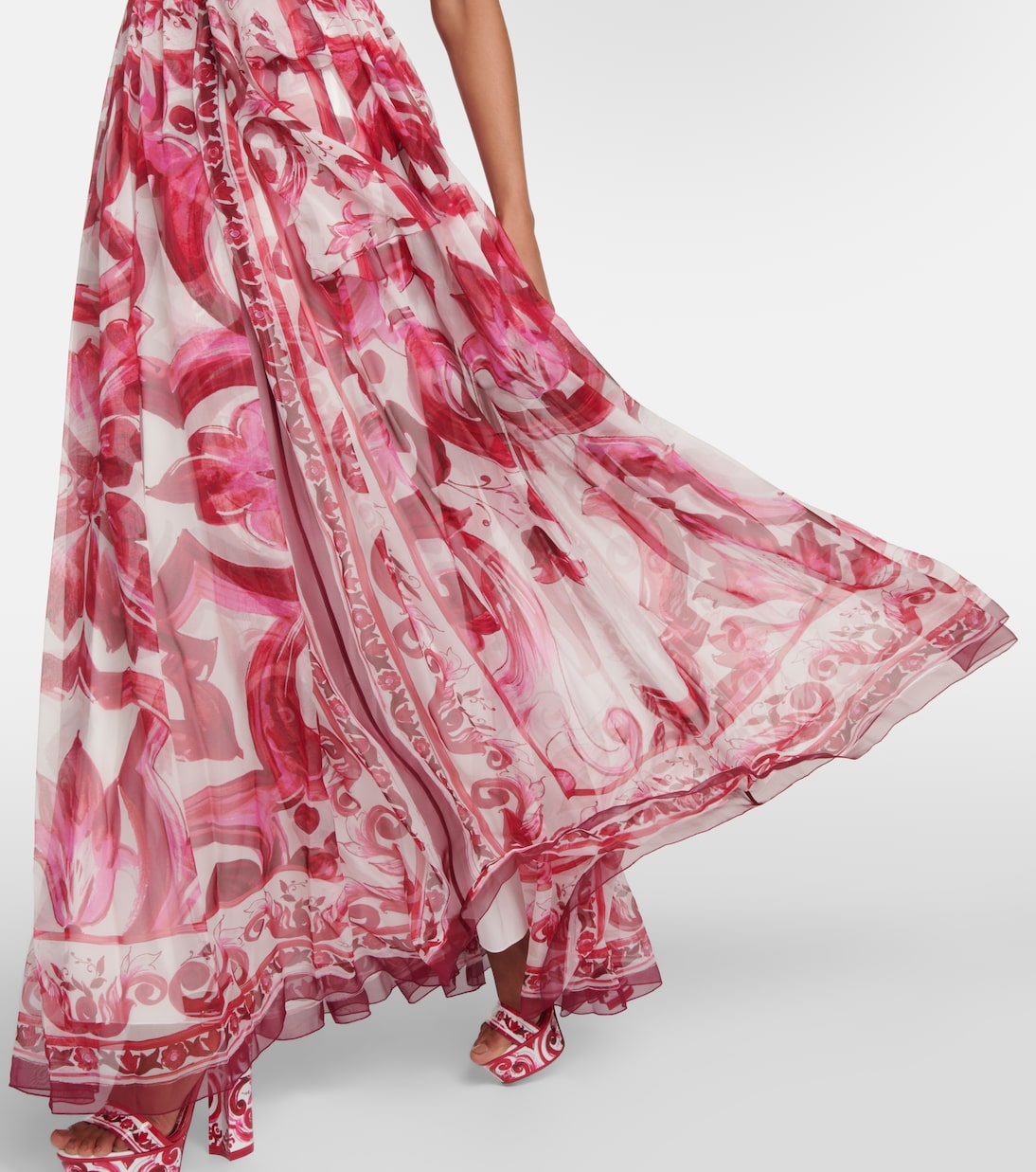 Majolica printed silk chiffon gown | Dolce&Gabbana