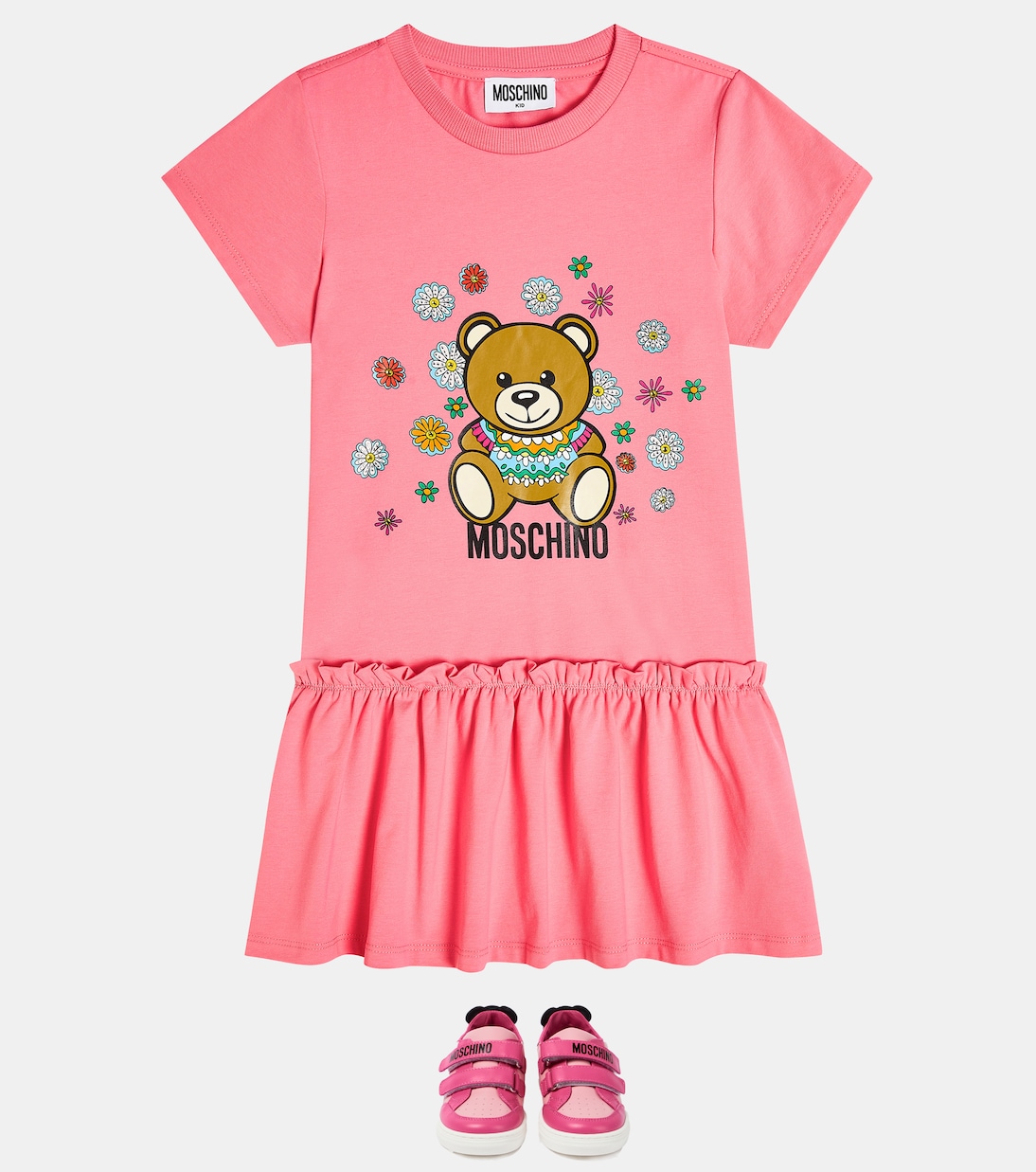 Sneakers in pelle con orsetto | Moschino Kids