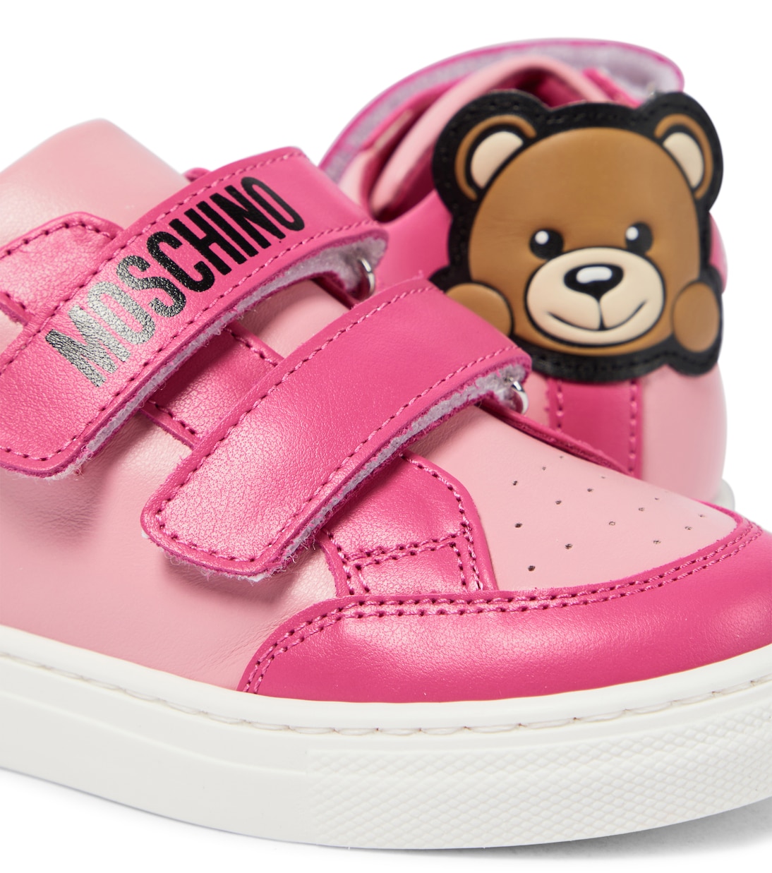 Sneakers in pelle con orsetto | Moschino Kids