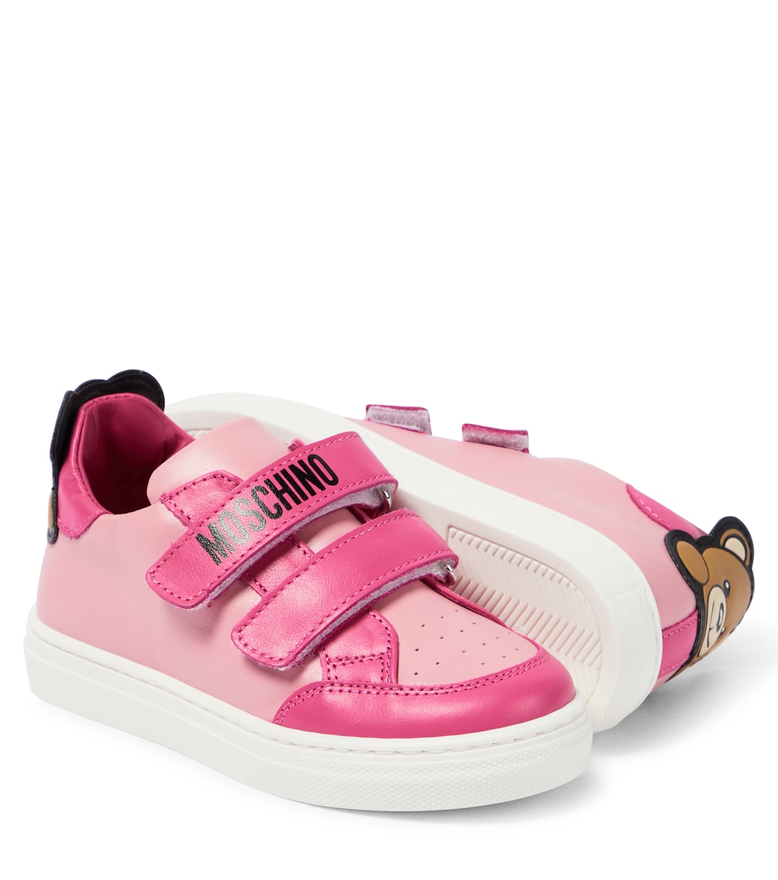 Sneakers in pelle con orsetto | Moschino Kids