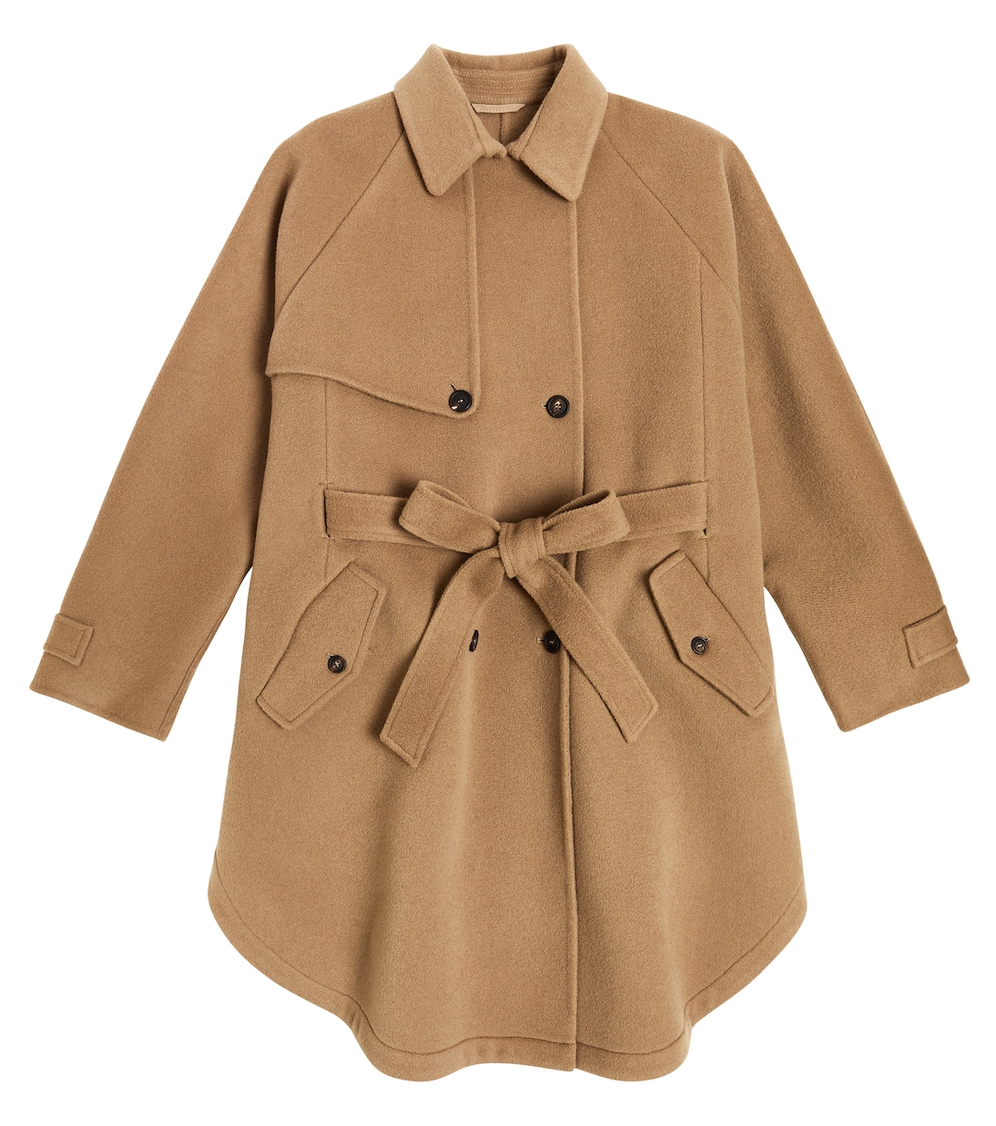 Double-breasted wool and cashmere coat | Brunello Cucinelli Kids