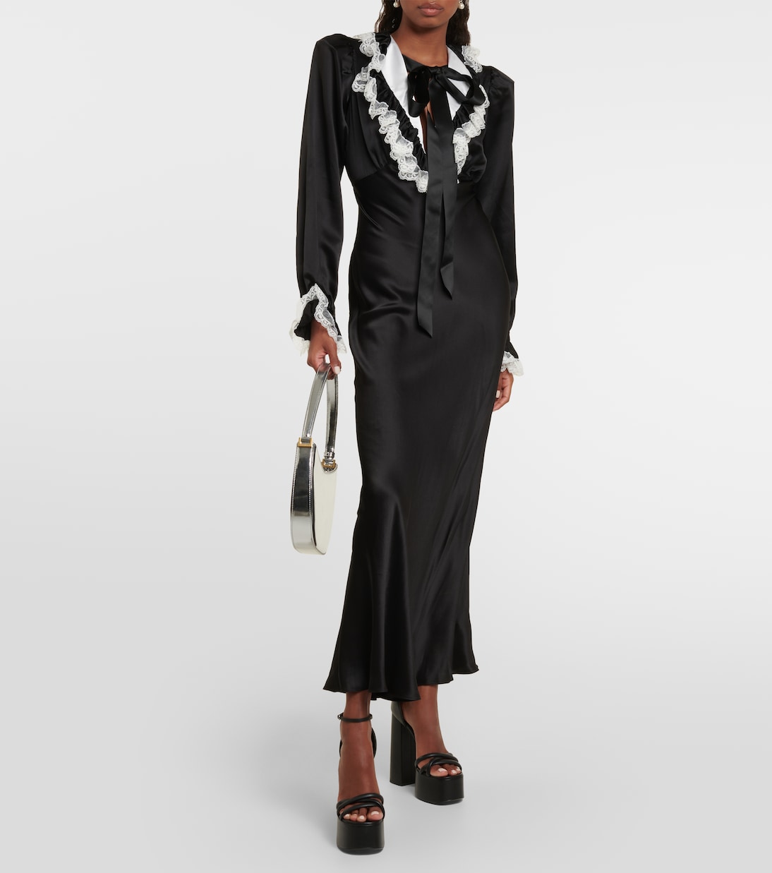 Vestido largo de satén de seda | Rodarte