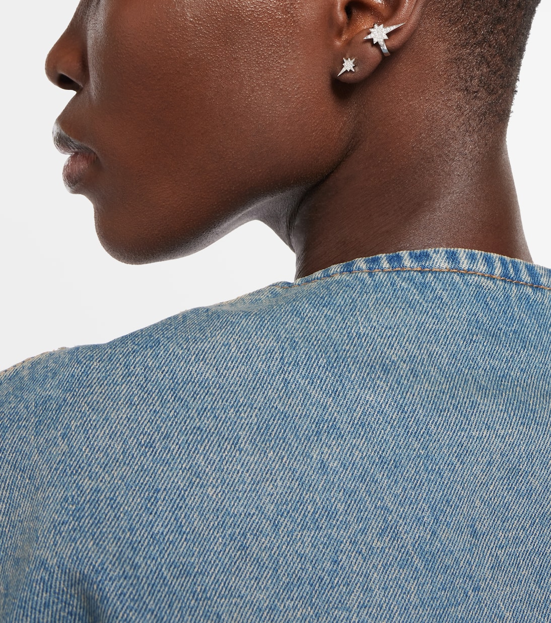 North Star 14kt white gold ear cuffs with diamonds | Robinson Pelham