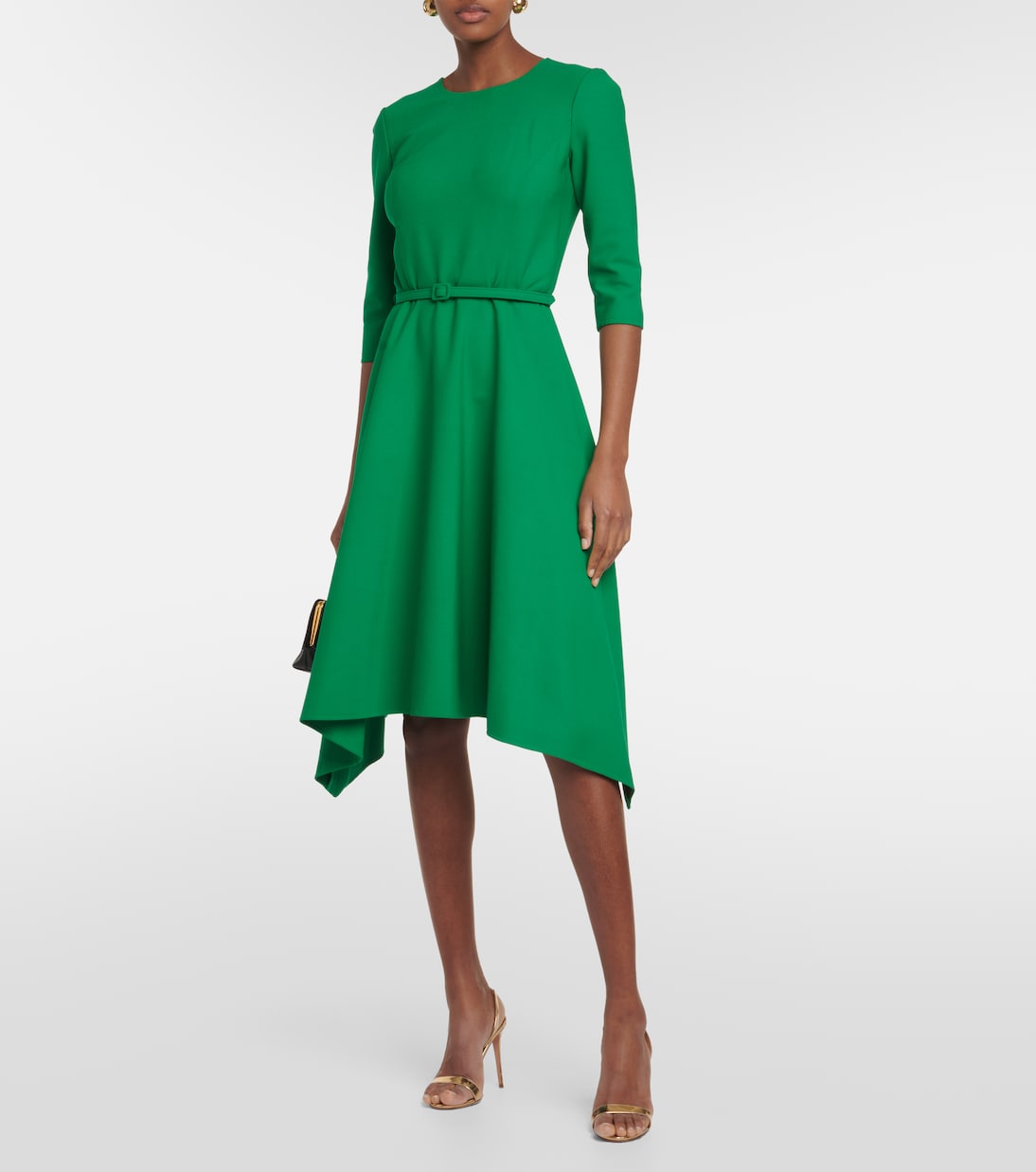 Vestido midi en mezcla de lana | Oscar de la Renta