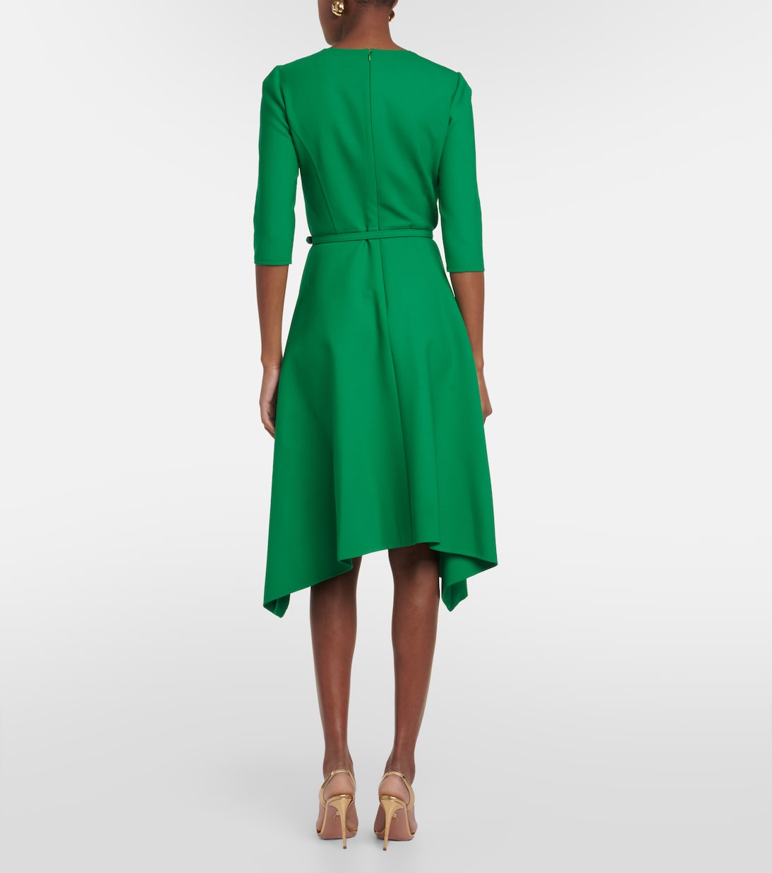 Vestido midi en mezcla de lana | Oscar de la Renta