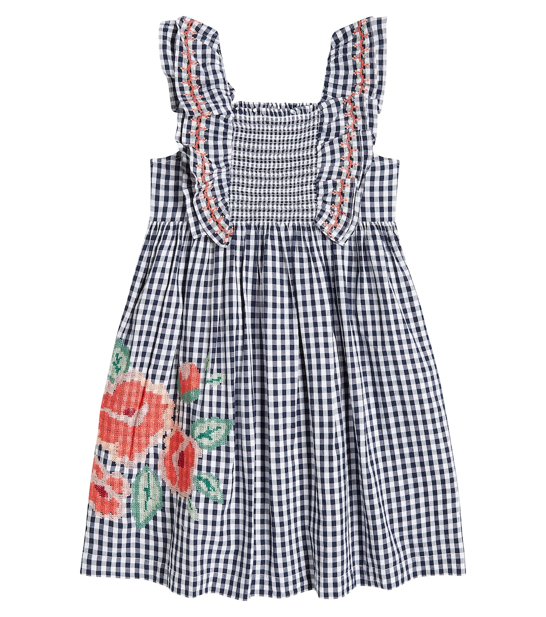 Gingham embroidered cotton dress | Tartine et Chocolat