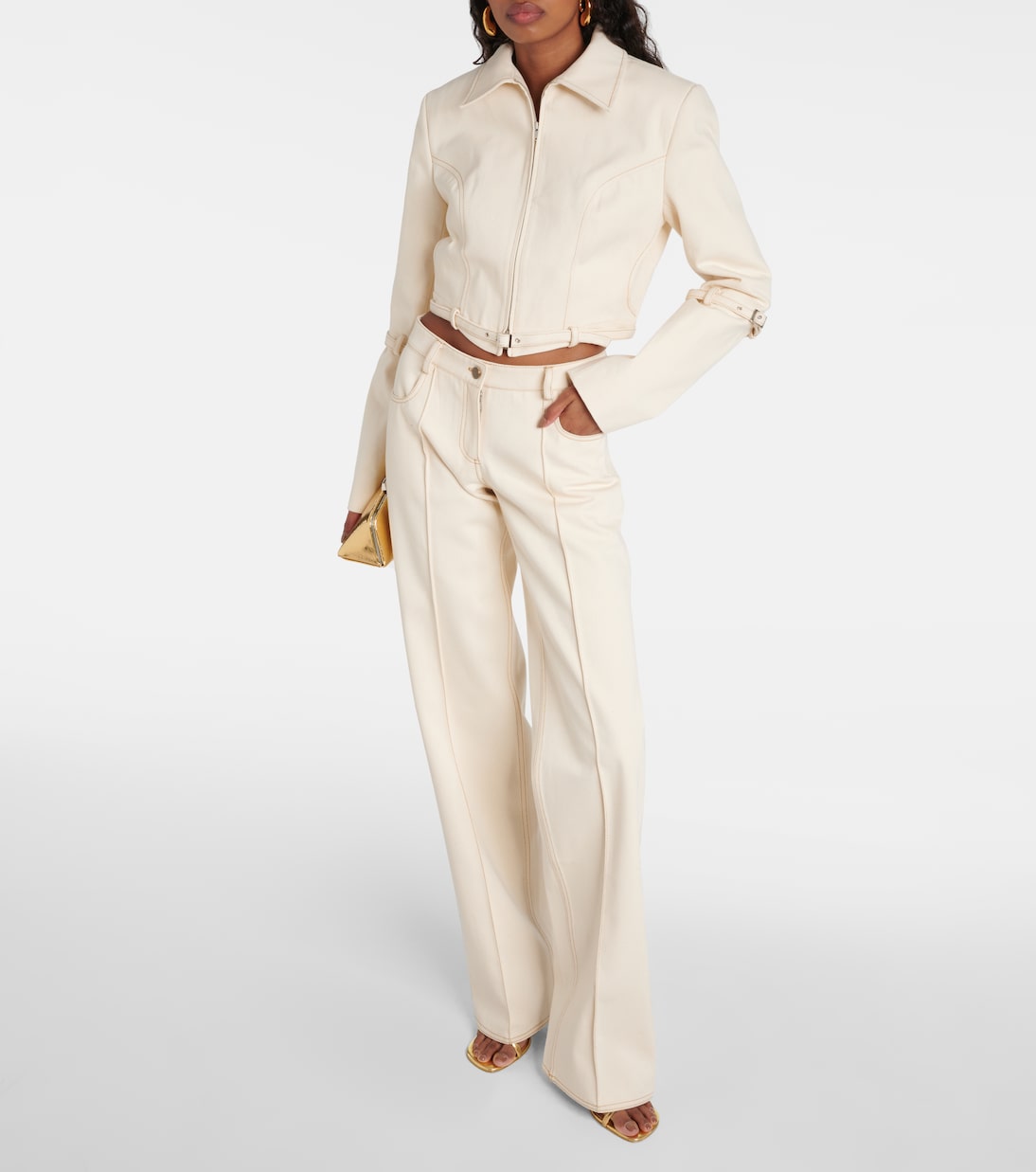 Weite Low-Rise-Hose Tuxis aus Baumwolle | Aya Muse