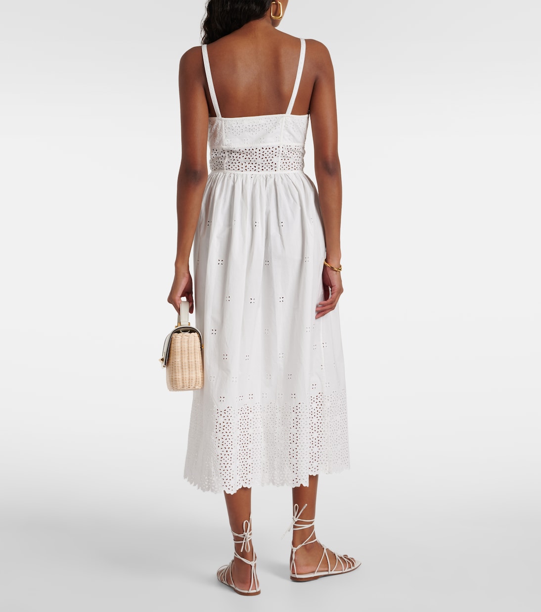 Abito midi Cowrie in cotone sangallo | Ulla Johnson
