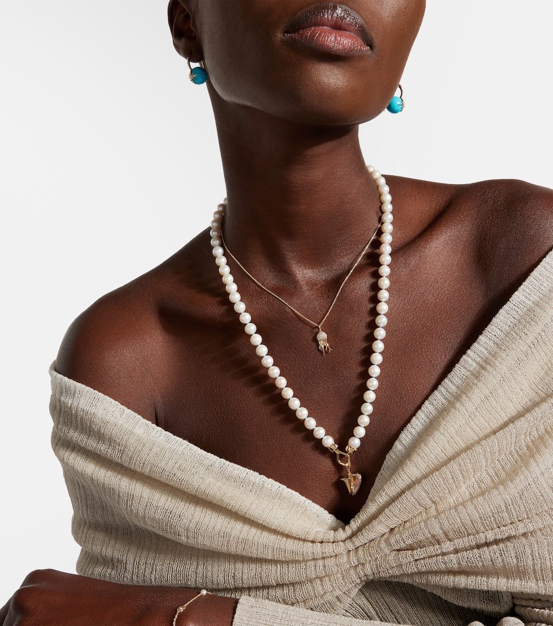 Collana in oro 14kt Sydney Evan con perle e pietre preziose per uno stile giovane e raffinato