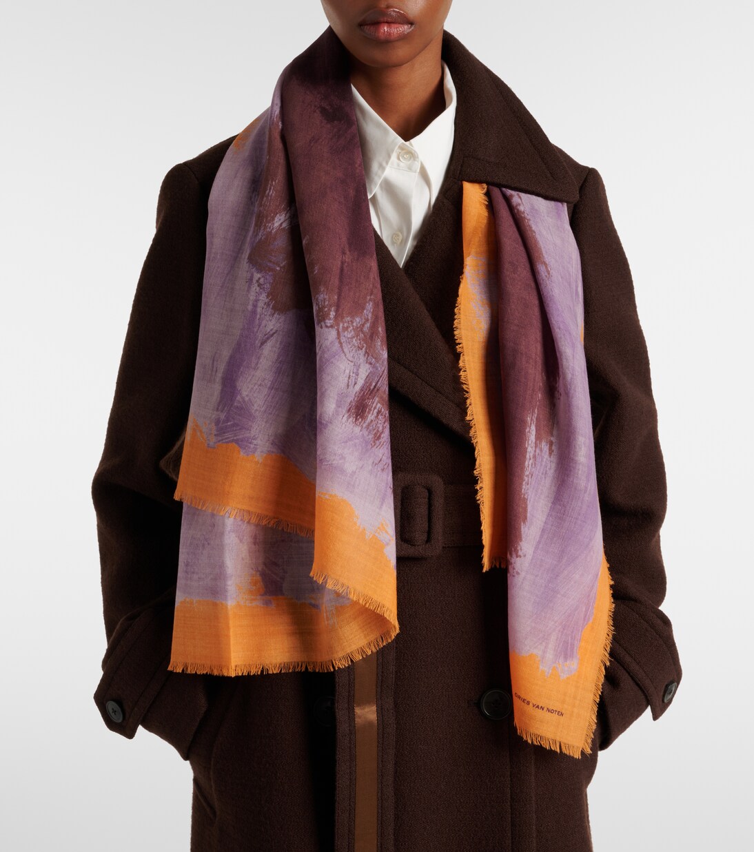 Wool scarf in multicoloured - Dries Van Noten | Mytheresa