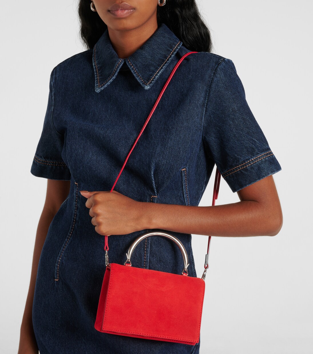 Borsa a spalla Arc Small in suede | Staud