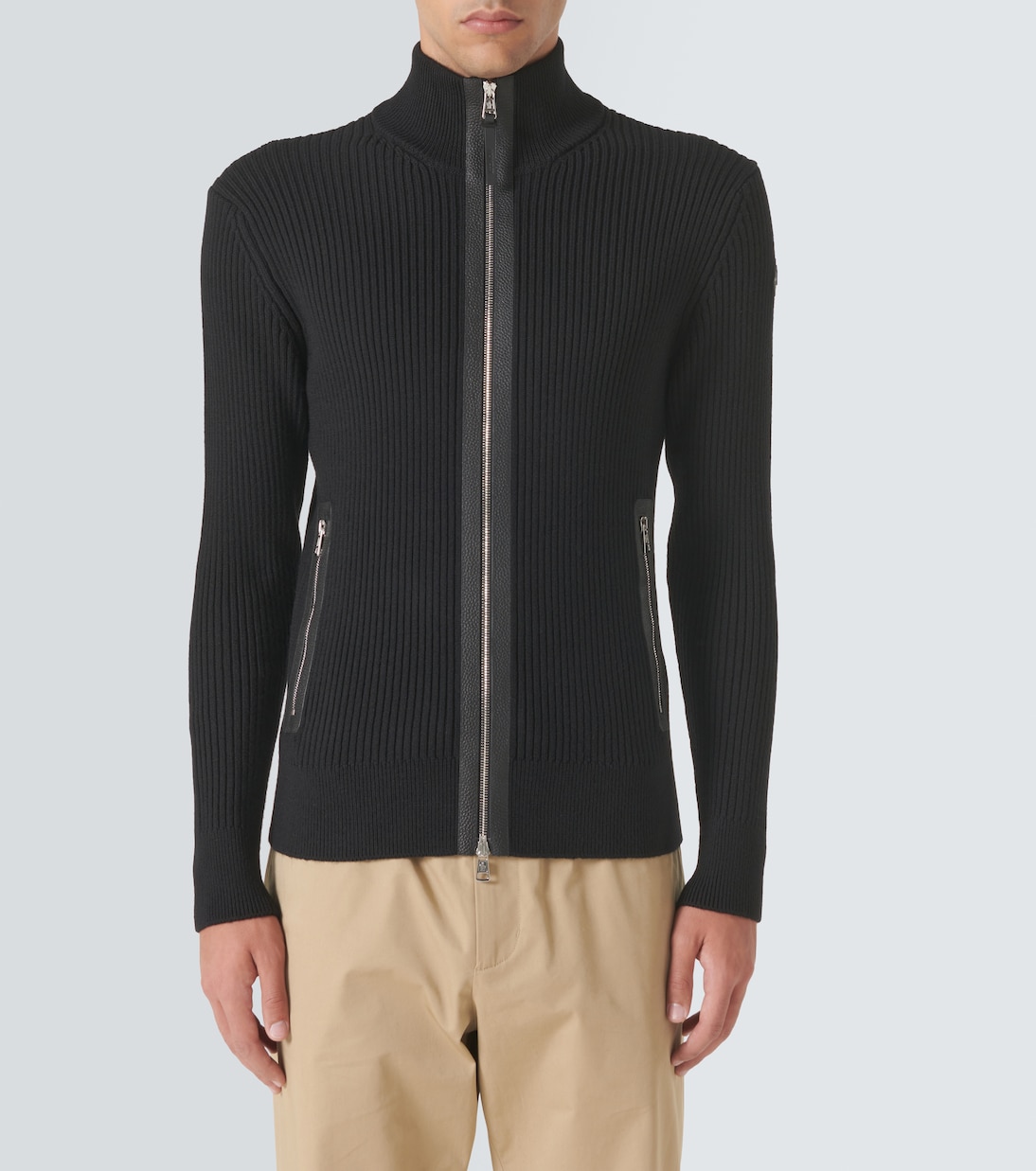 Ribbed-knit wool zip-up sweater | Moncler