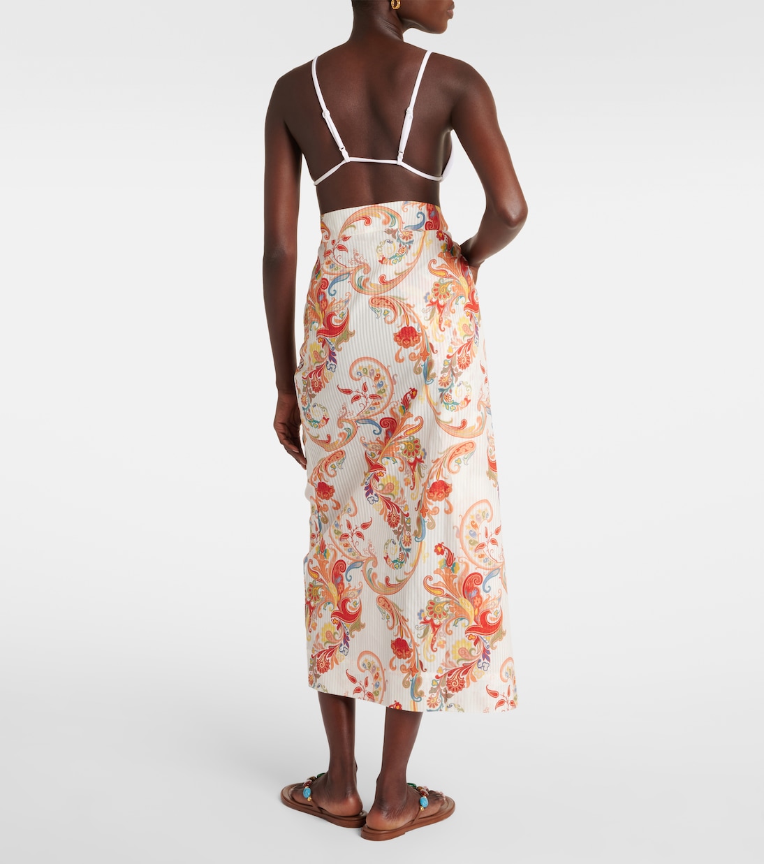 Printed cotton and silk beach cover-up | Etro