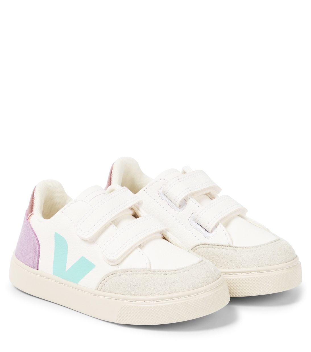 V-12绒面革边饰皮革运动鞋 | Veja Kids