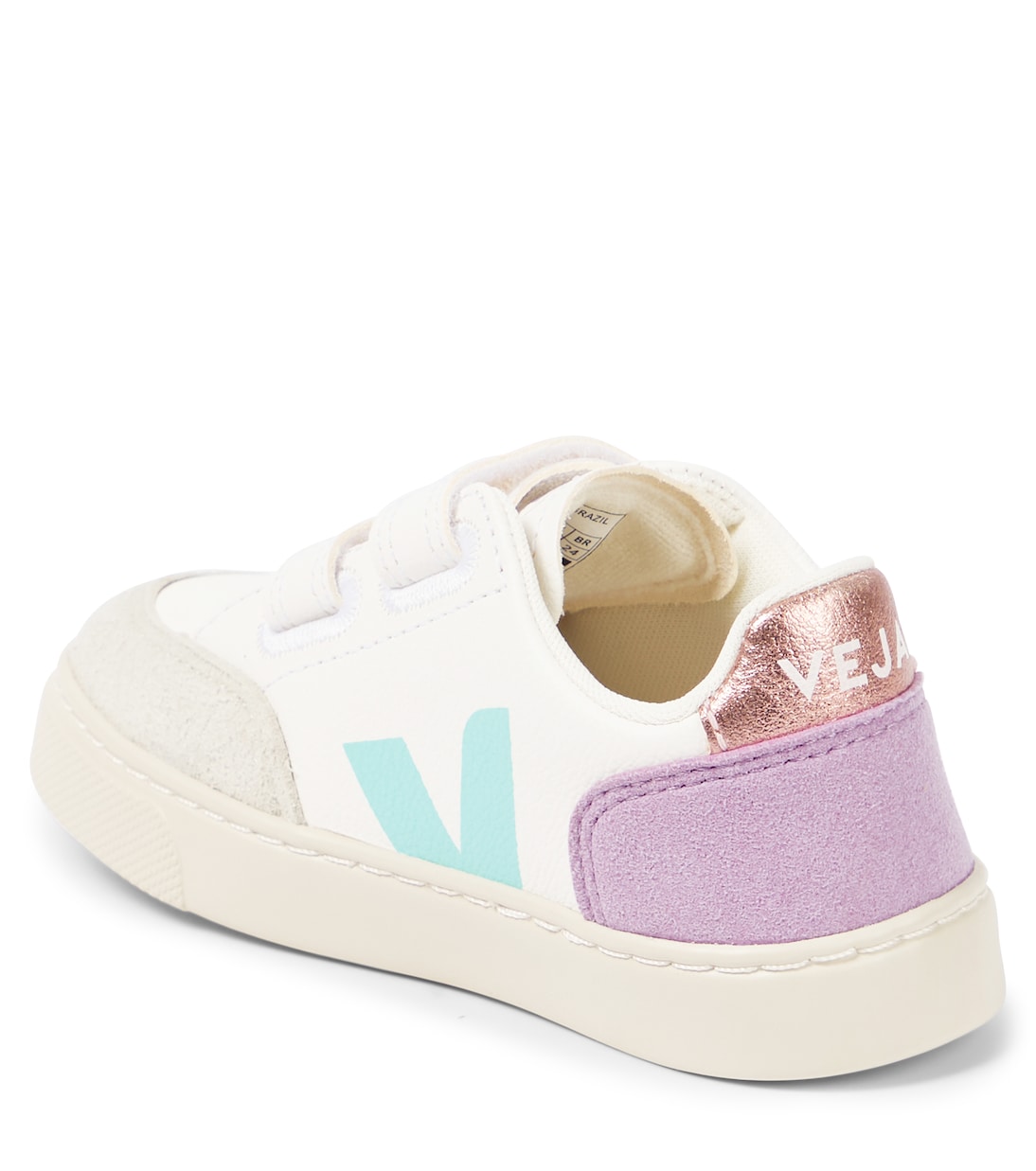 V-12绒面革边饰皮革运动鞋 | Veja Kids