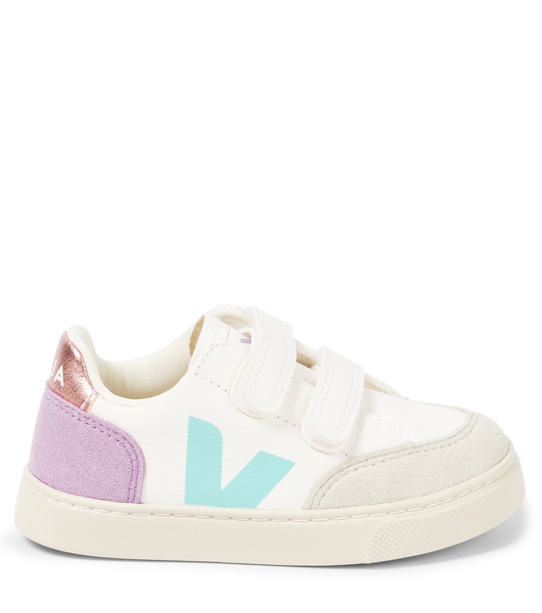 V-12绒面革边饰皮革运动鞋 | Veja Kids