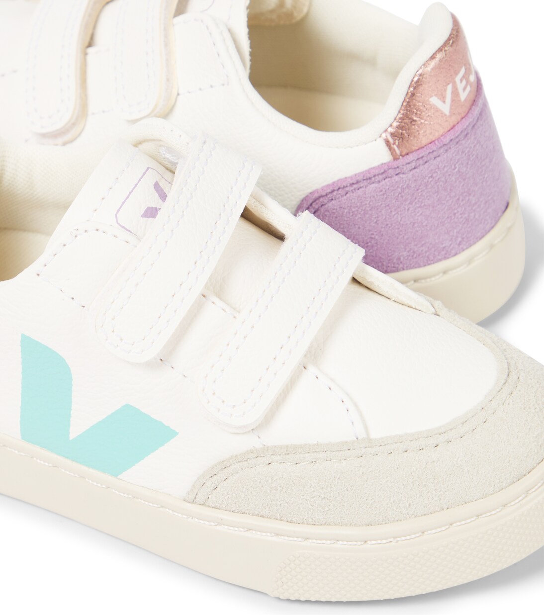 V-12绒面革边饰皮革运动鞋 | Veja Kids