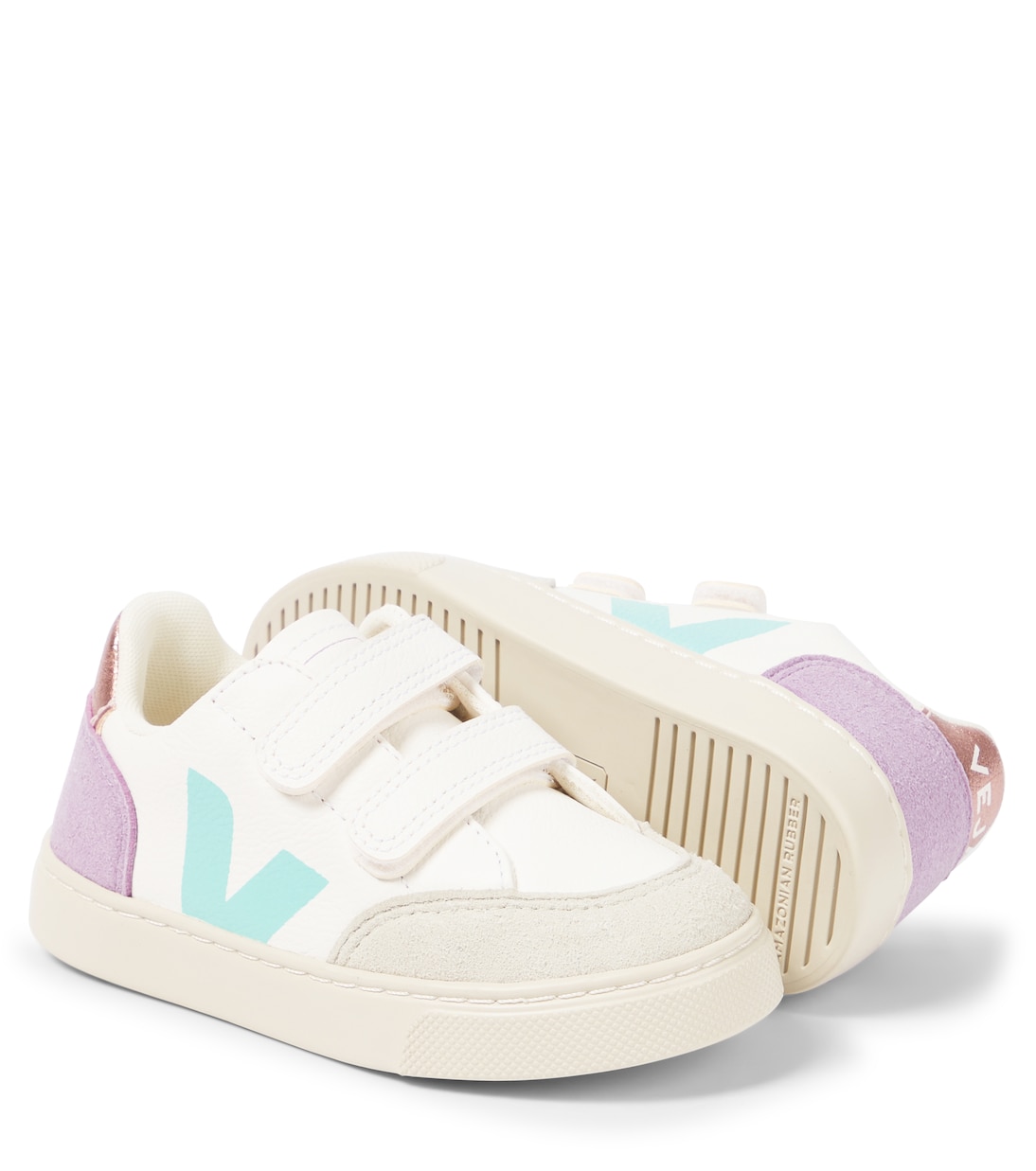 V-12绒面革边饰皮革运动鞋 | Veja Kids