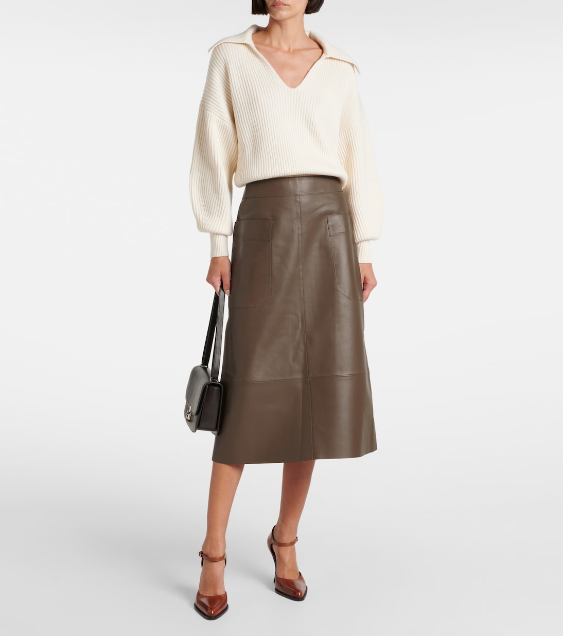Gonna midi Blomfield in pelle | Joseph