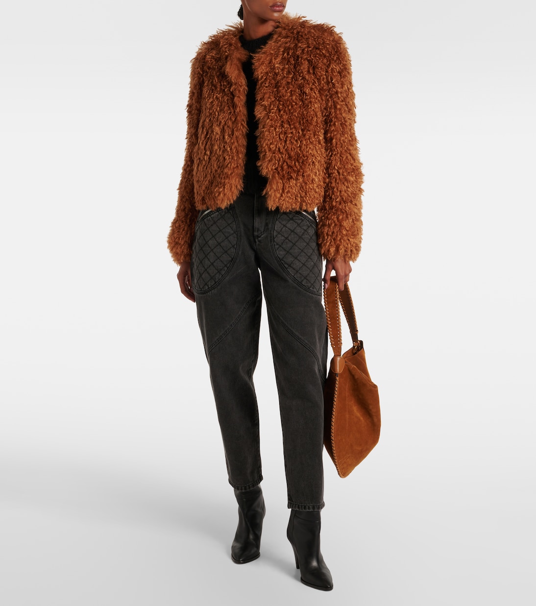 Cropped-Jacke Faustine aus Faux Shearling | Isabel Marant