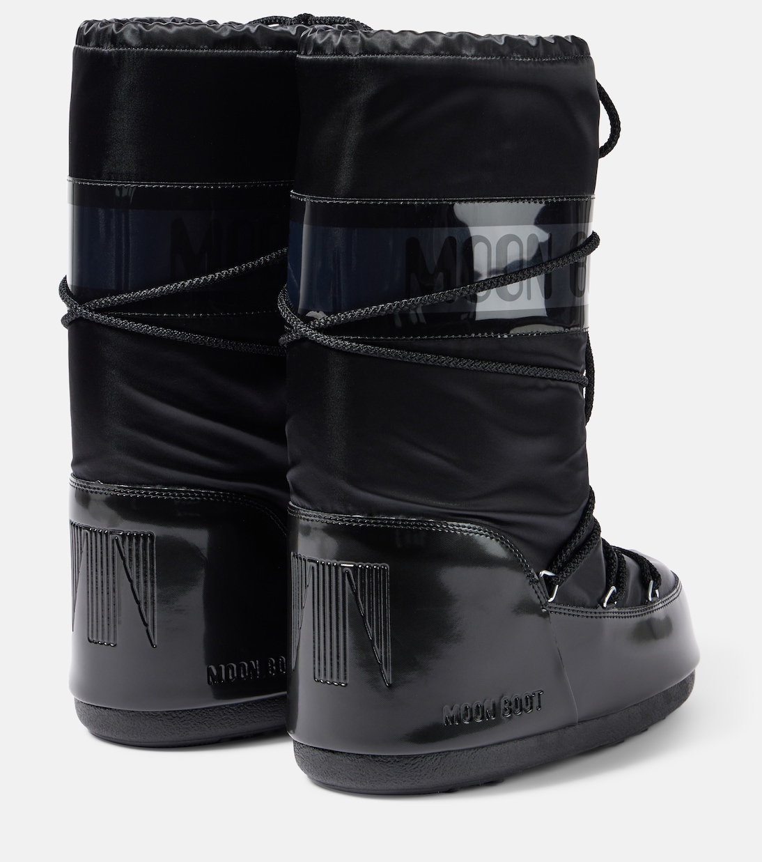 Icon Glance satin snow boots in black Moon Boot Mytheresa