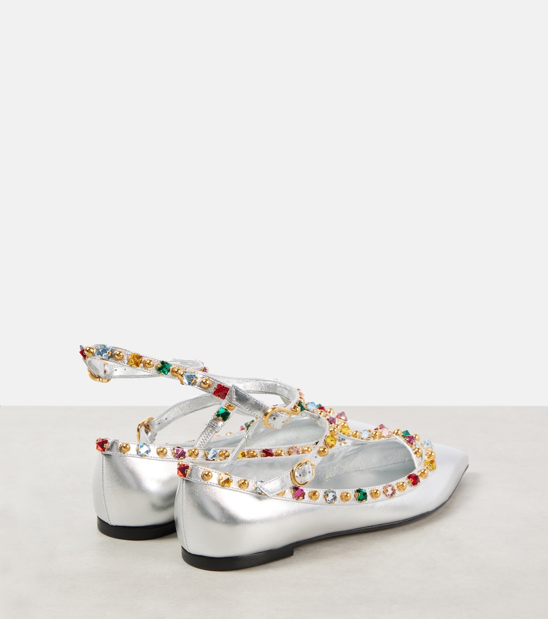 Scarpe ballerine in pelle con dettagli Rockstud di Valentino Garavani per uno stile giovane e trendy