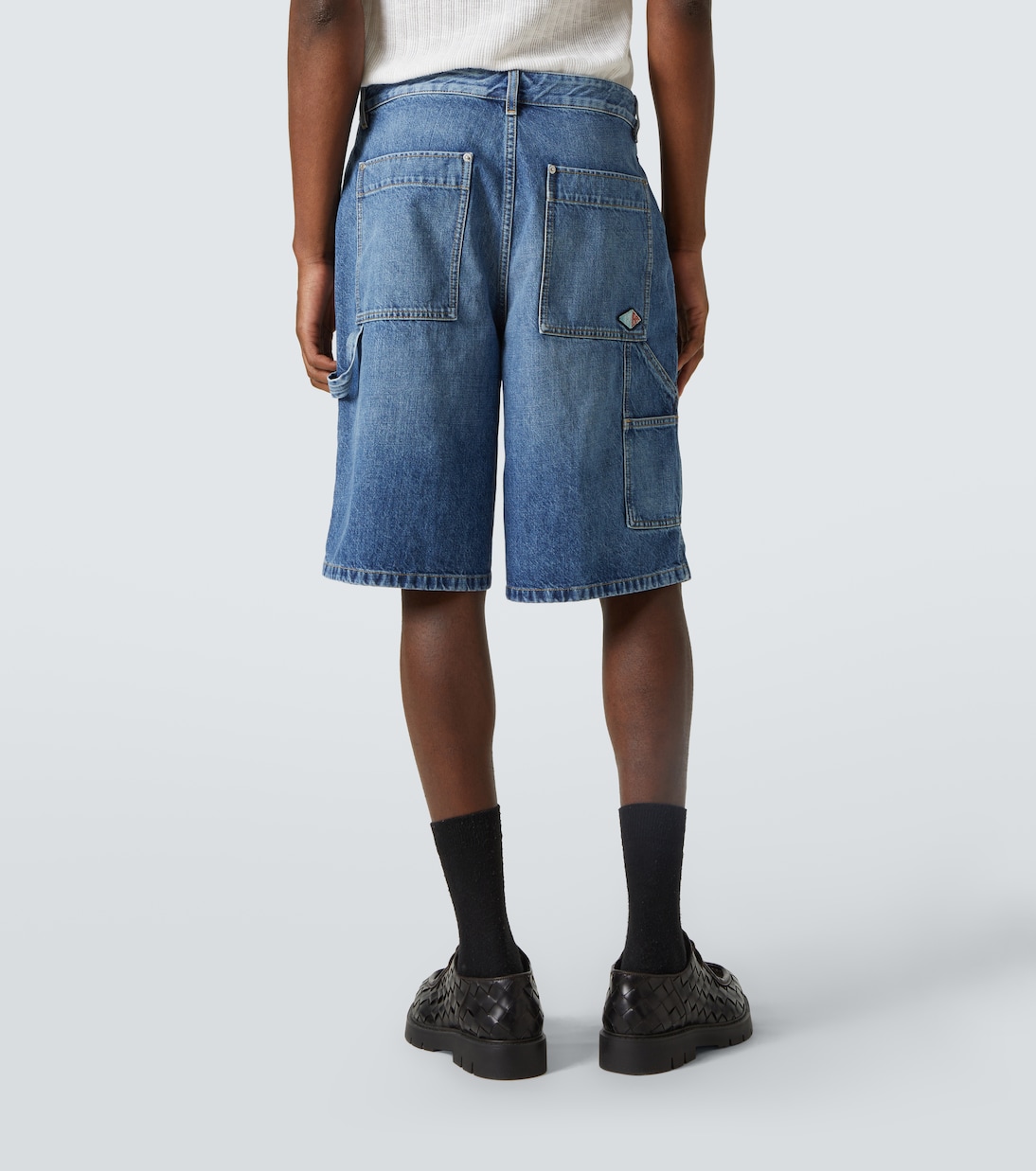 High-rise denim Bermuda shorts | Bottega Veneta