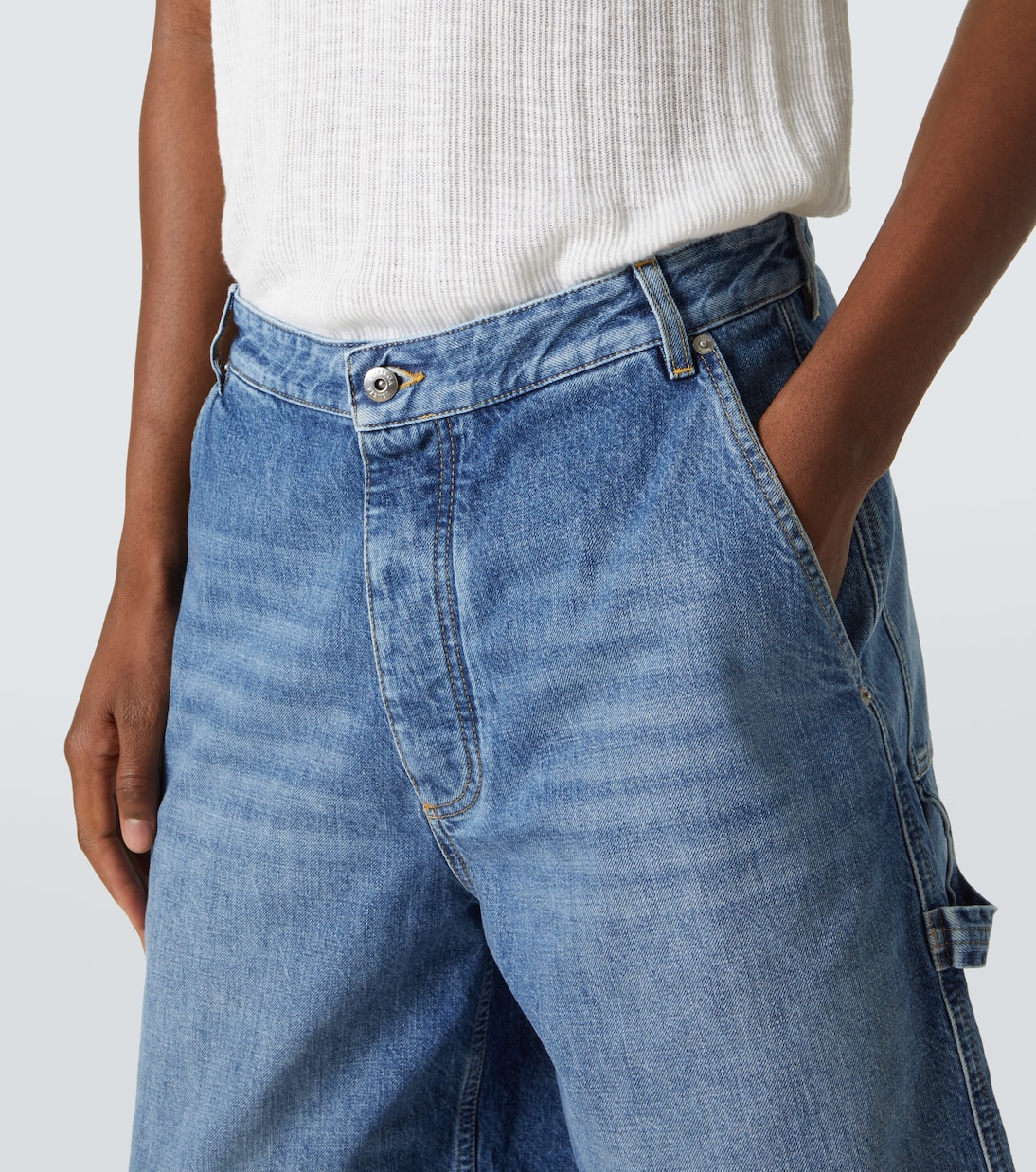 High-rise denim Bermuda shorts | Bottega Veneta