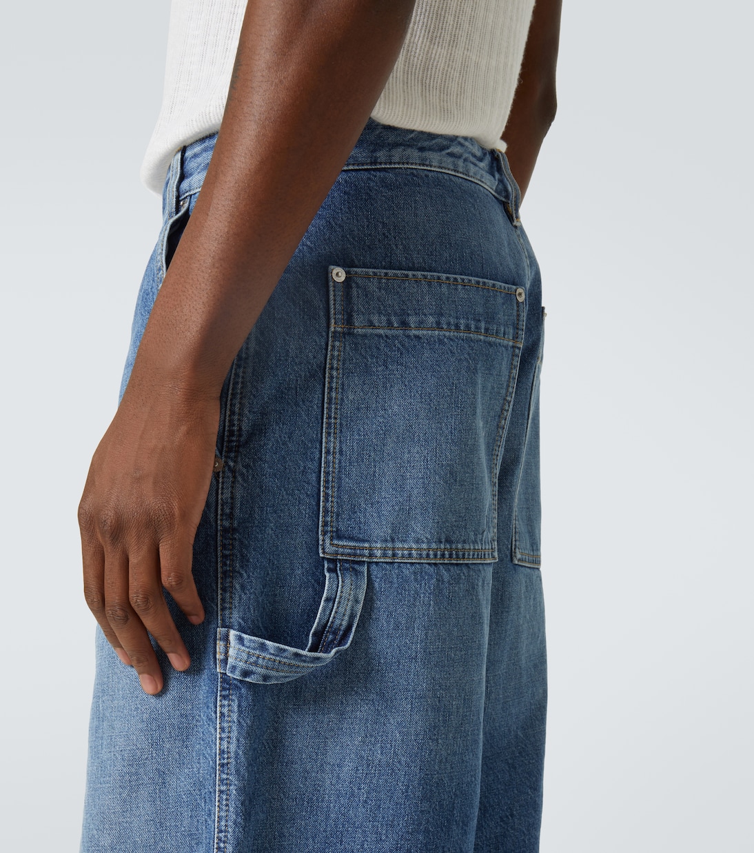 High-rise denim Bermuda shorts | Bottega Veneta