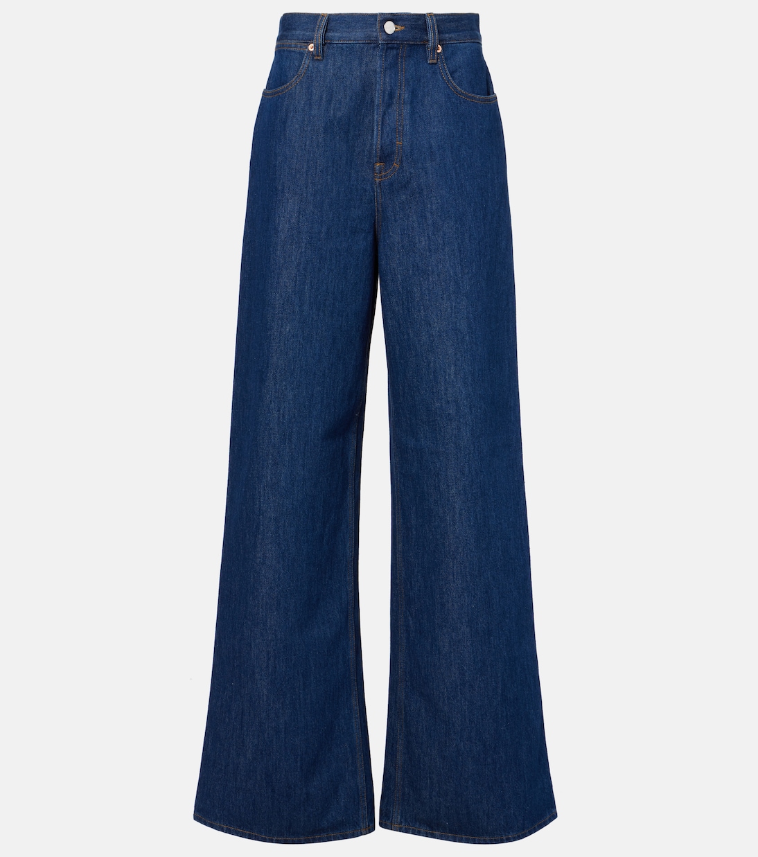 Jean ample bordé de cuir | Gucci