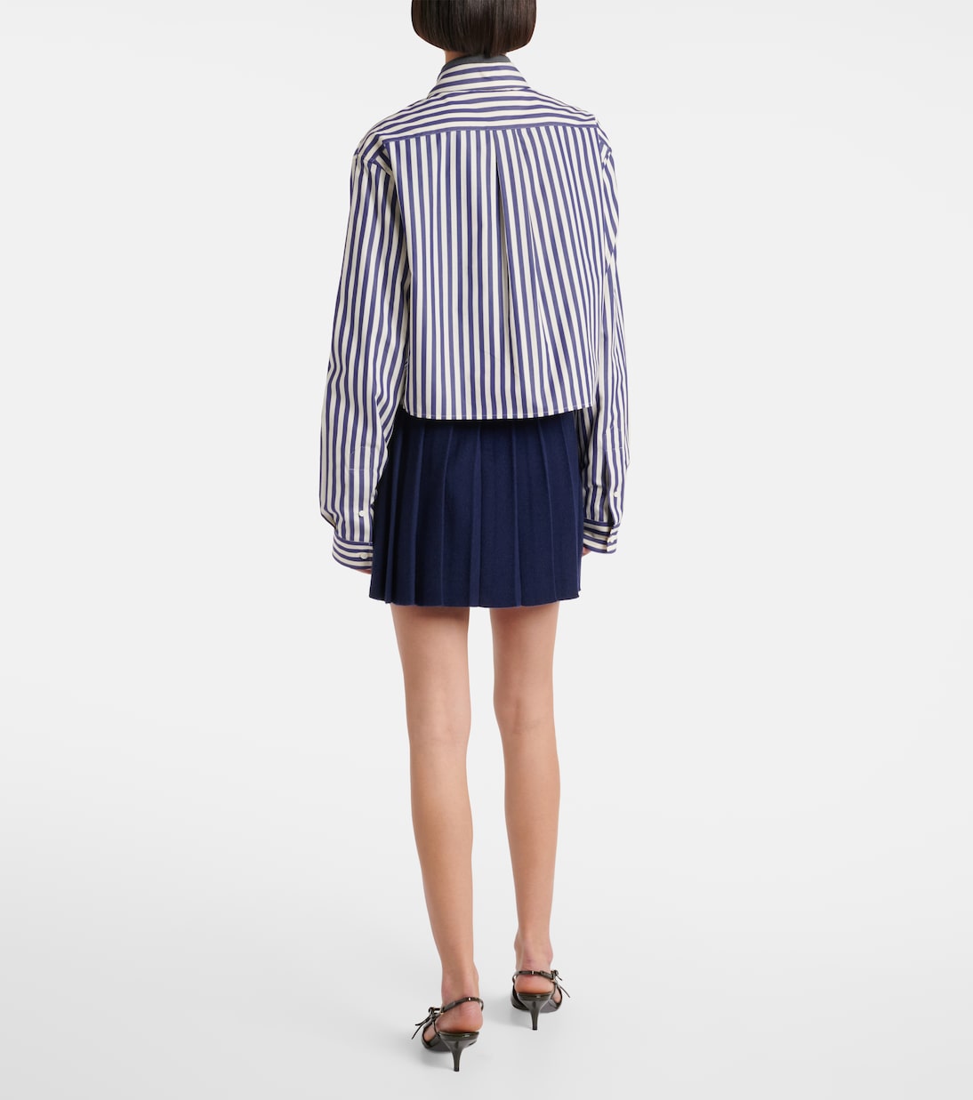 Camicia in cotone a righe | Miu Miu