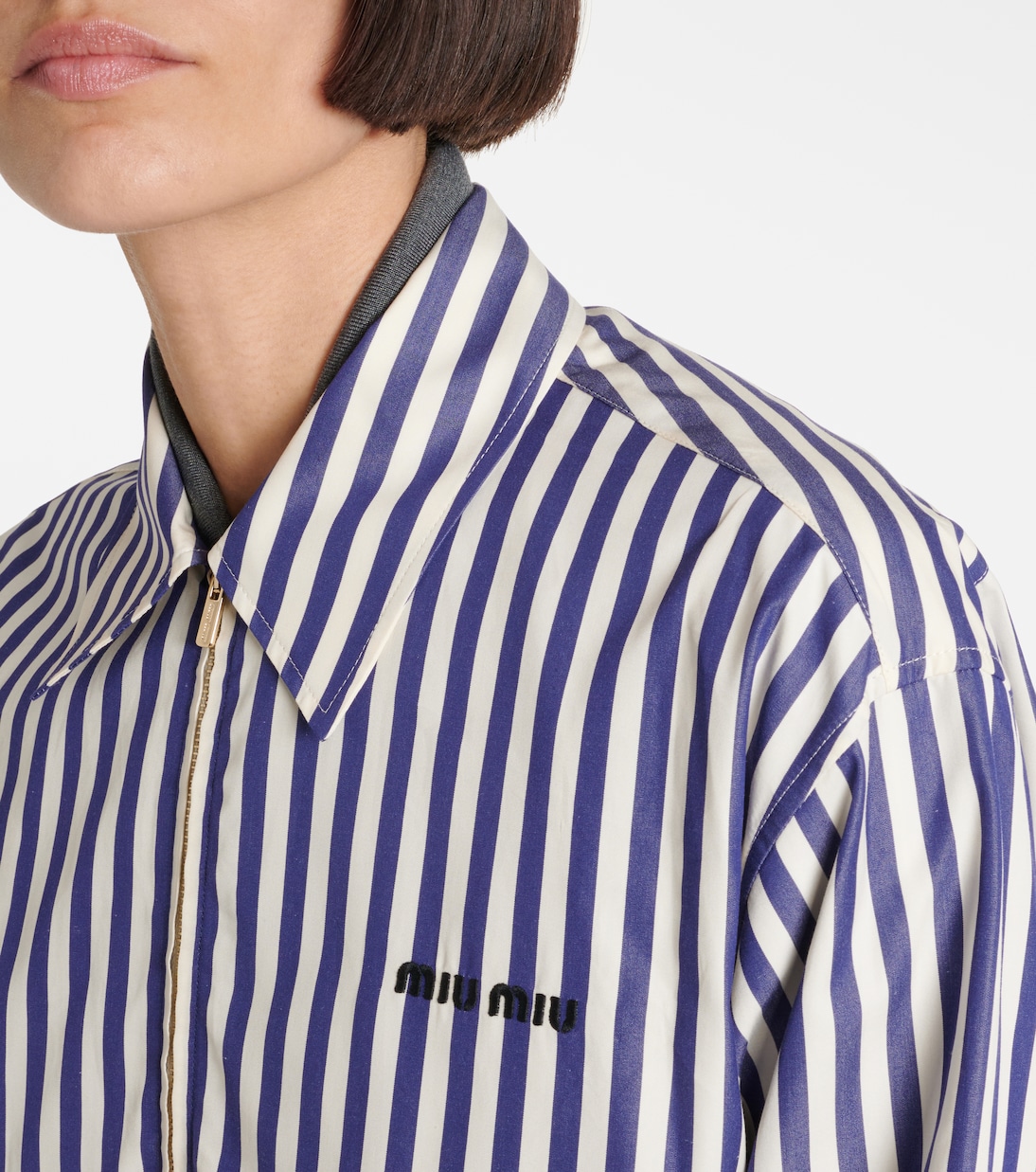 Camicia in cotone a righe | Miu Miu