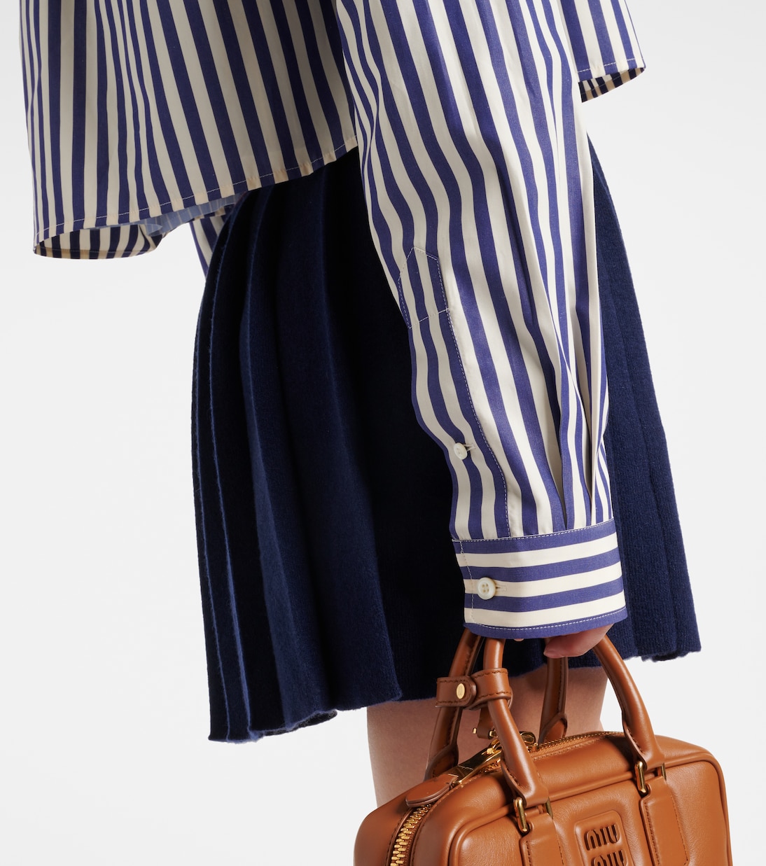Camicia in cotone a righe | Miu Miu