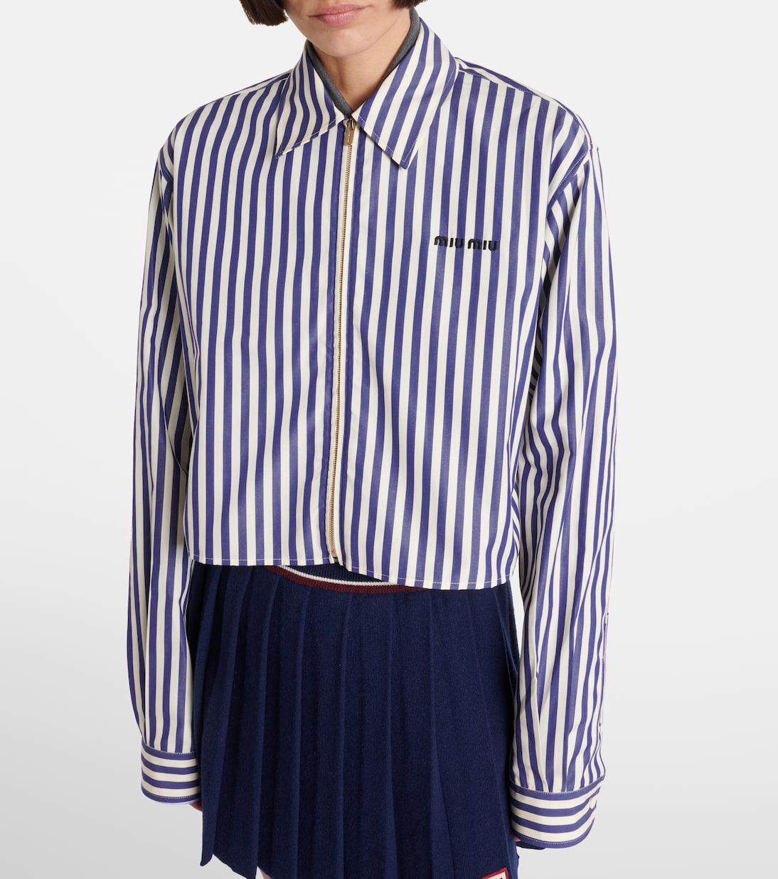 Camicia in cotone a righe | Miu Miu