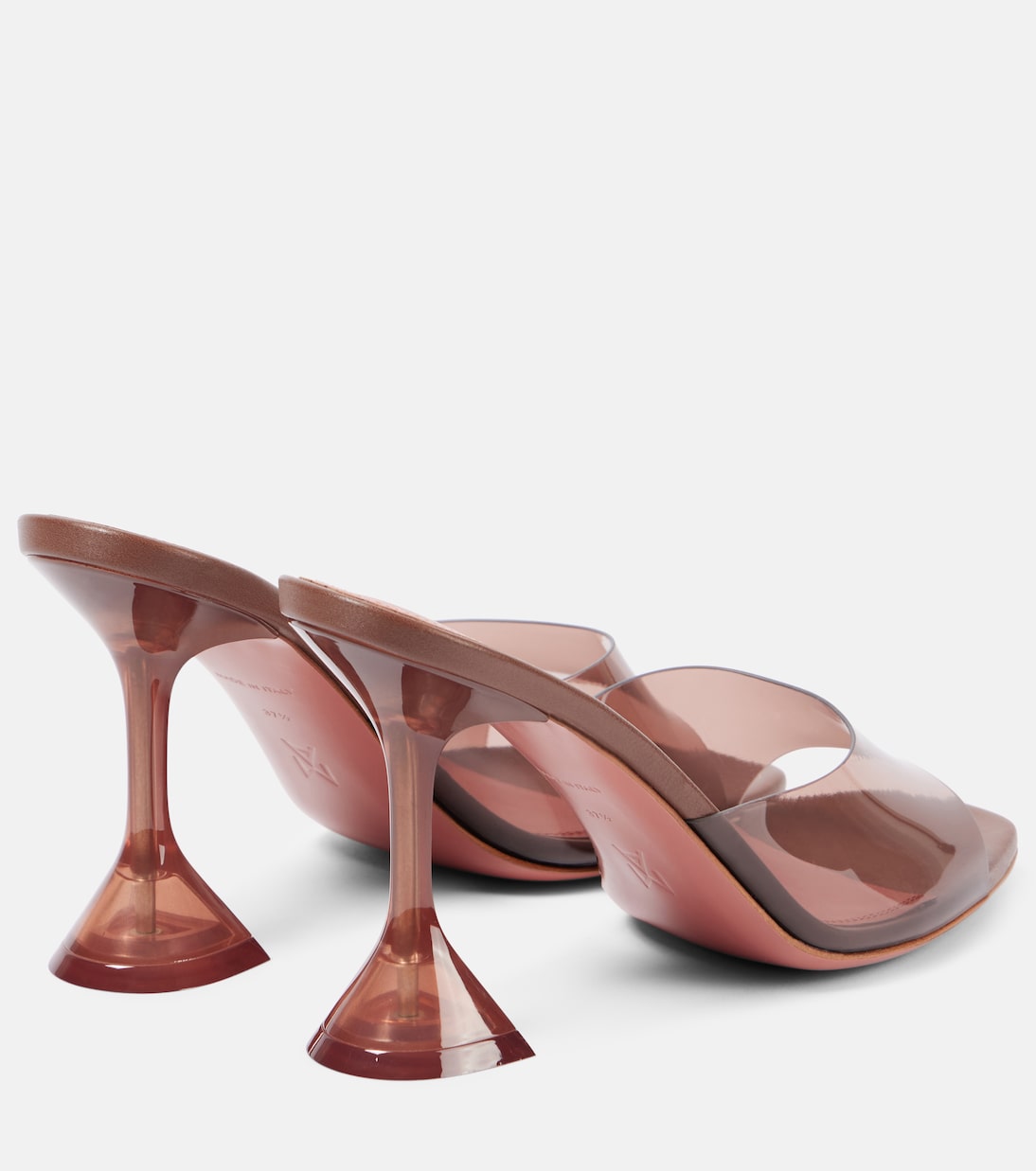 Mules Lupita Glass 95 in PVC | Amina Muaddi