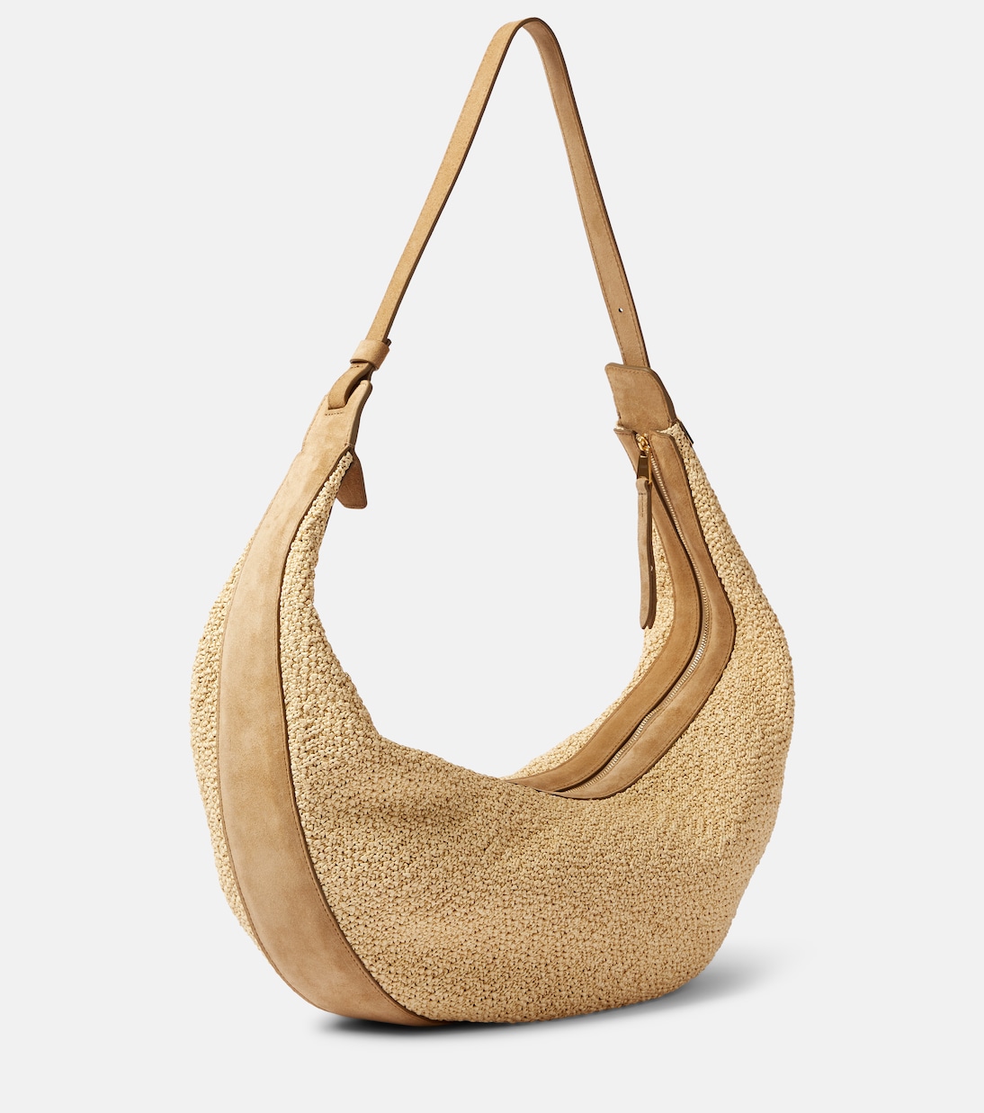 Sac Augustina en raphia et daim | Khaite