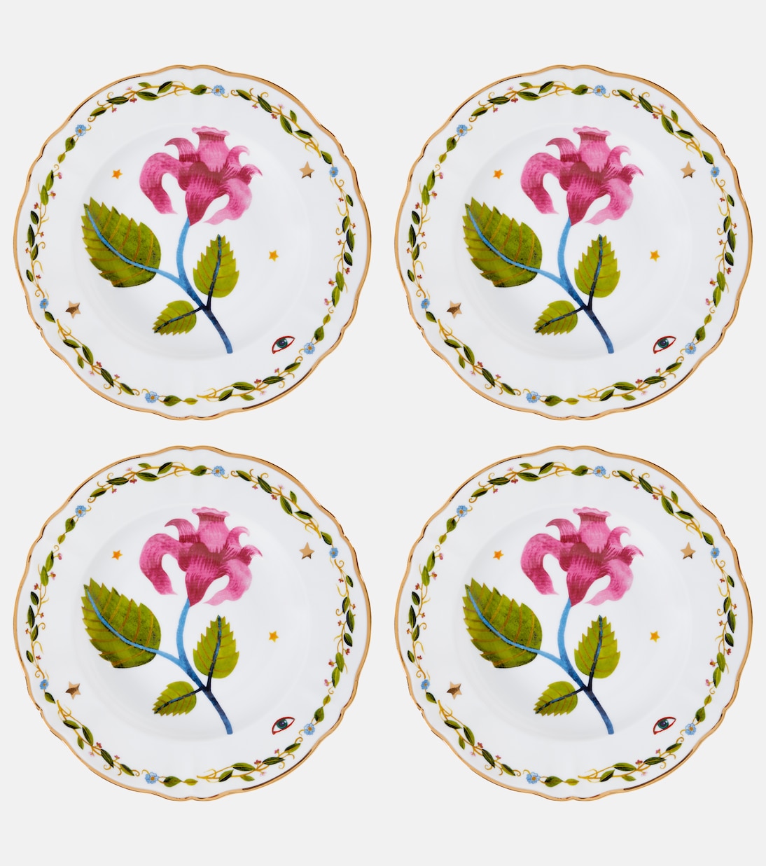 Fabula Profumo set of 4 porcelain soup plates | Bitossi