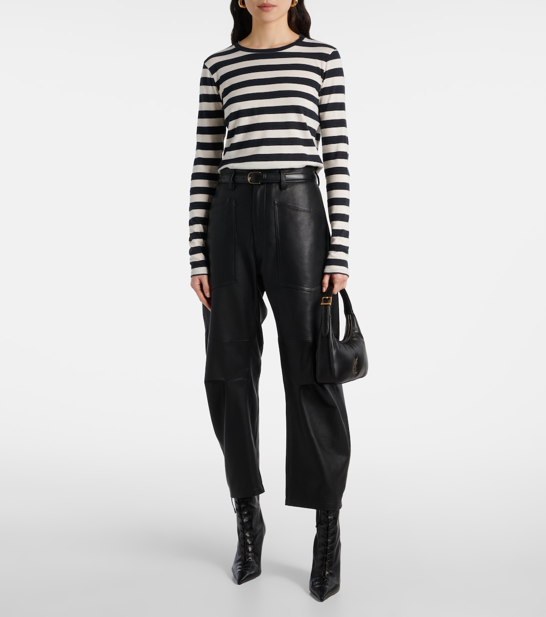 T-shirt in jersey di cotone a righe | Nili Lotan