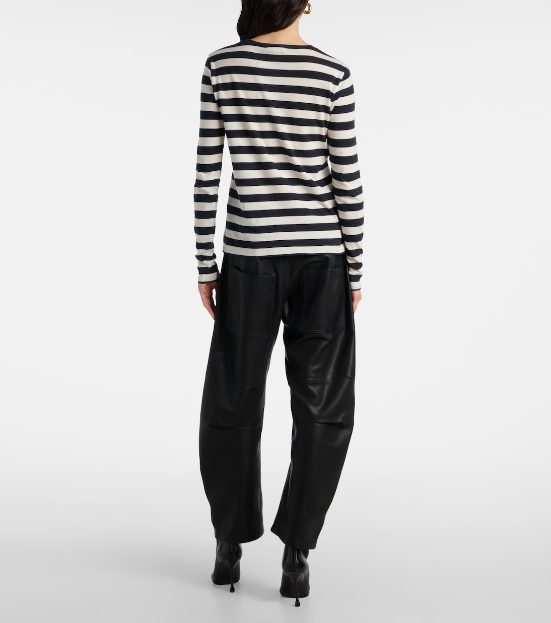 T-shirt in jersey di cotone a righe | Nili Lotan